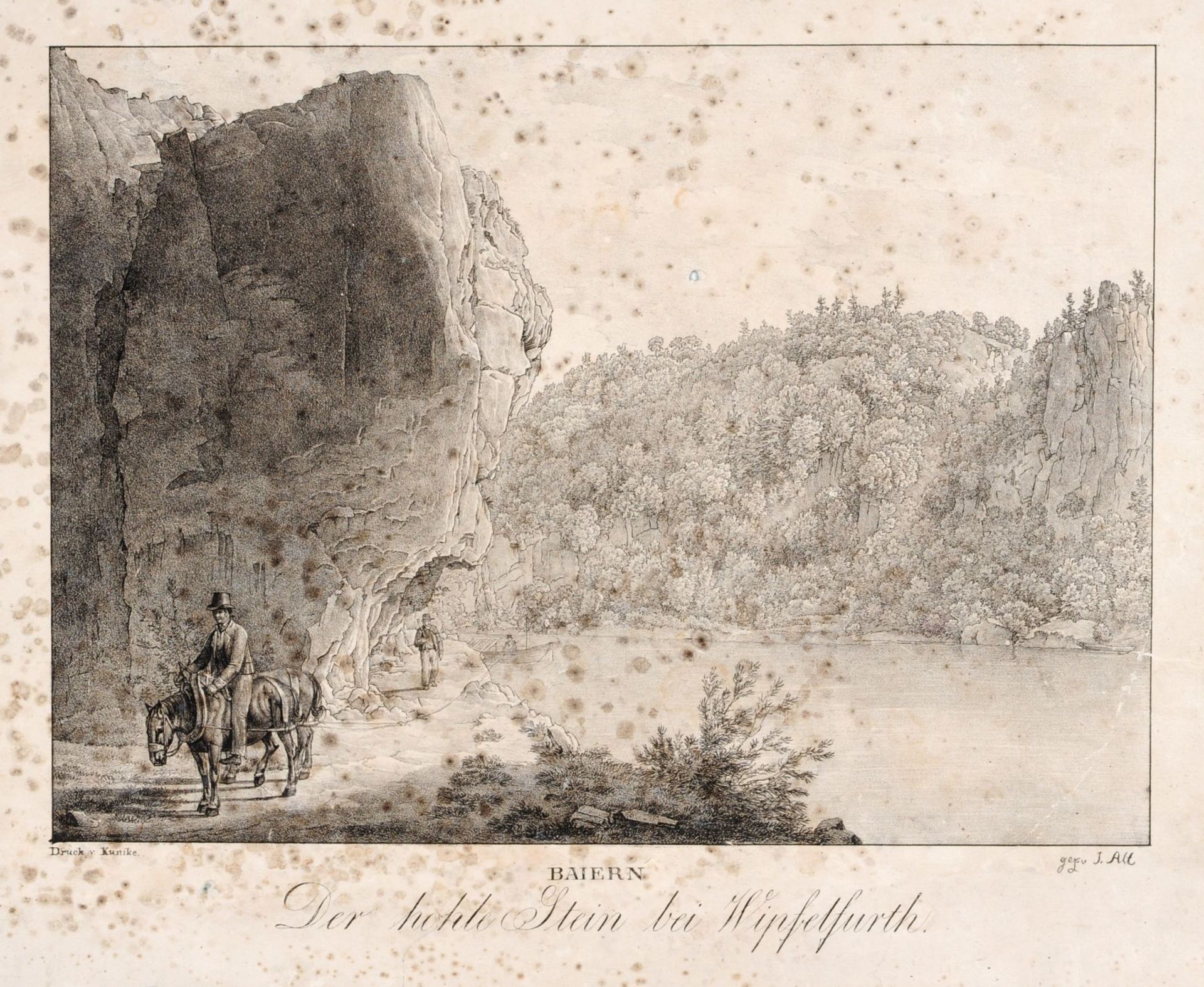 Jacob Alt "Baiern" (Sieben Ansichten). 1820er Jahre. Jacob Alt 1789 Frankfurt/Main  1872 - Bild 7 aus 7