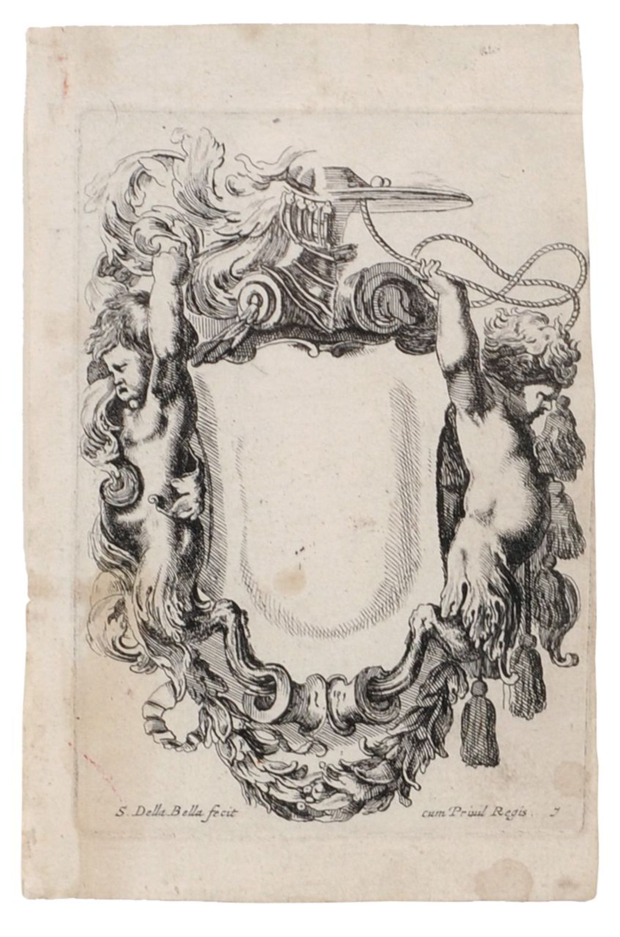 Stefano della Bella, Zwei Blätter aus "Nouvelles inventions de Cartouches". 1647. Stefano della