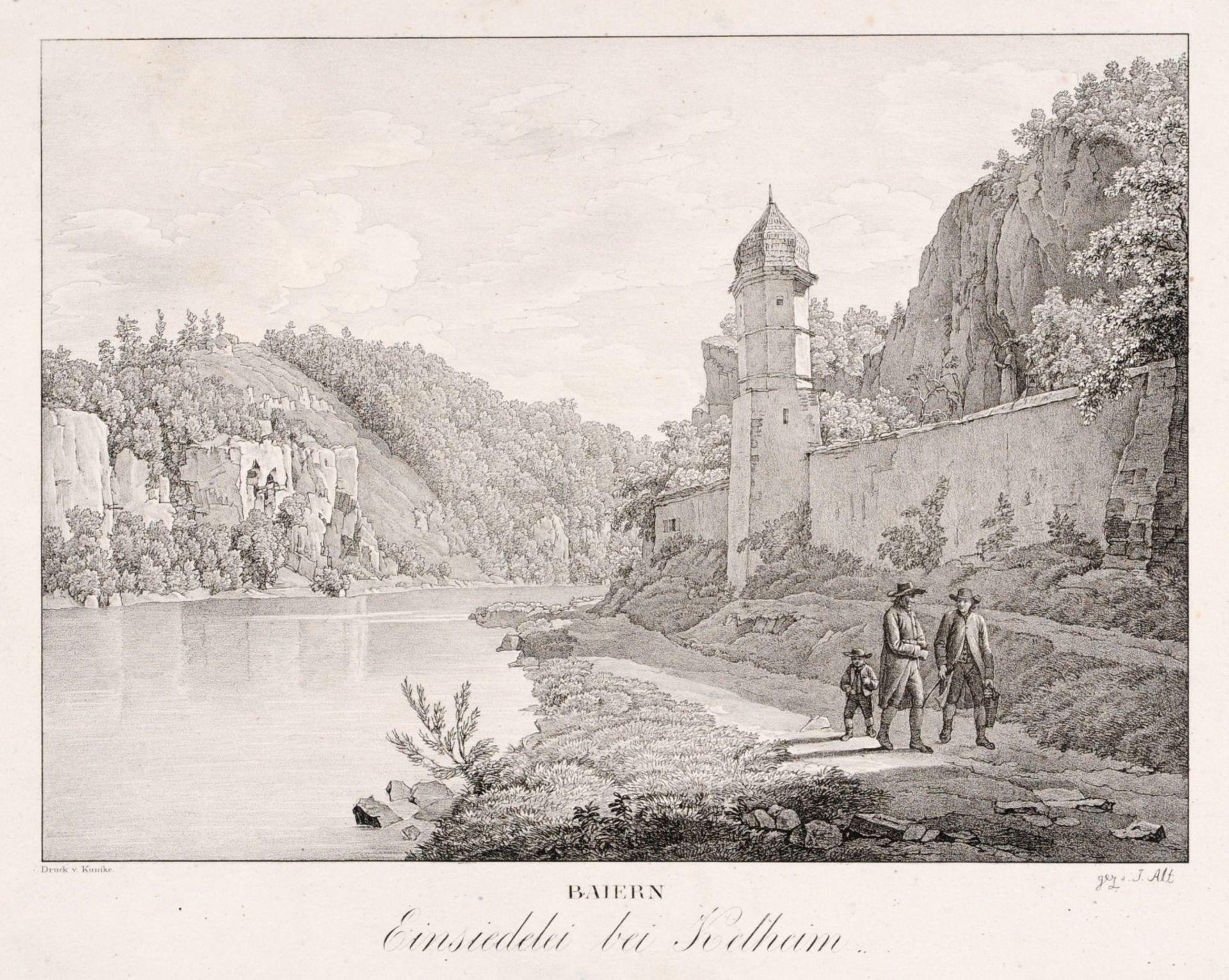 Jacob Alt "Baiern" (Sieben Ansichten). 1820er Jahre. Jacob Alt 1789 Frankfurt/Main  1872 - Bild 2 aus 7