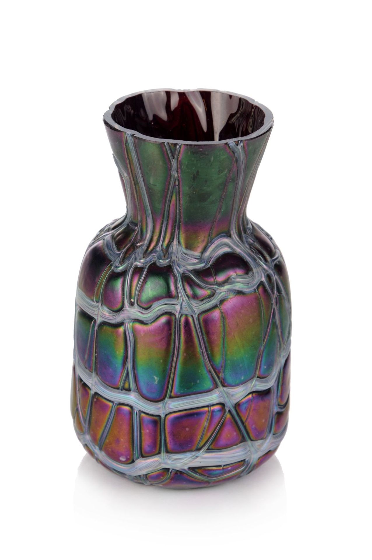 Vase. Elisabeth Glasfabrik Pallme-König & Habel, Kosten bei Teplitz. Um 1900. Farbloses Glas, - Bild 2 aus 2