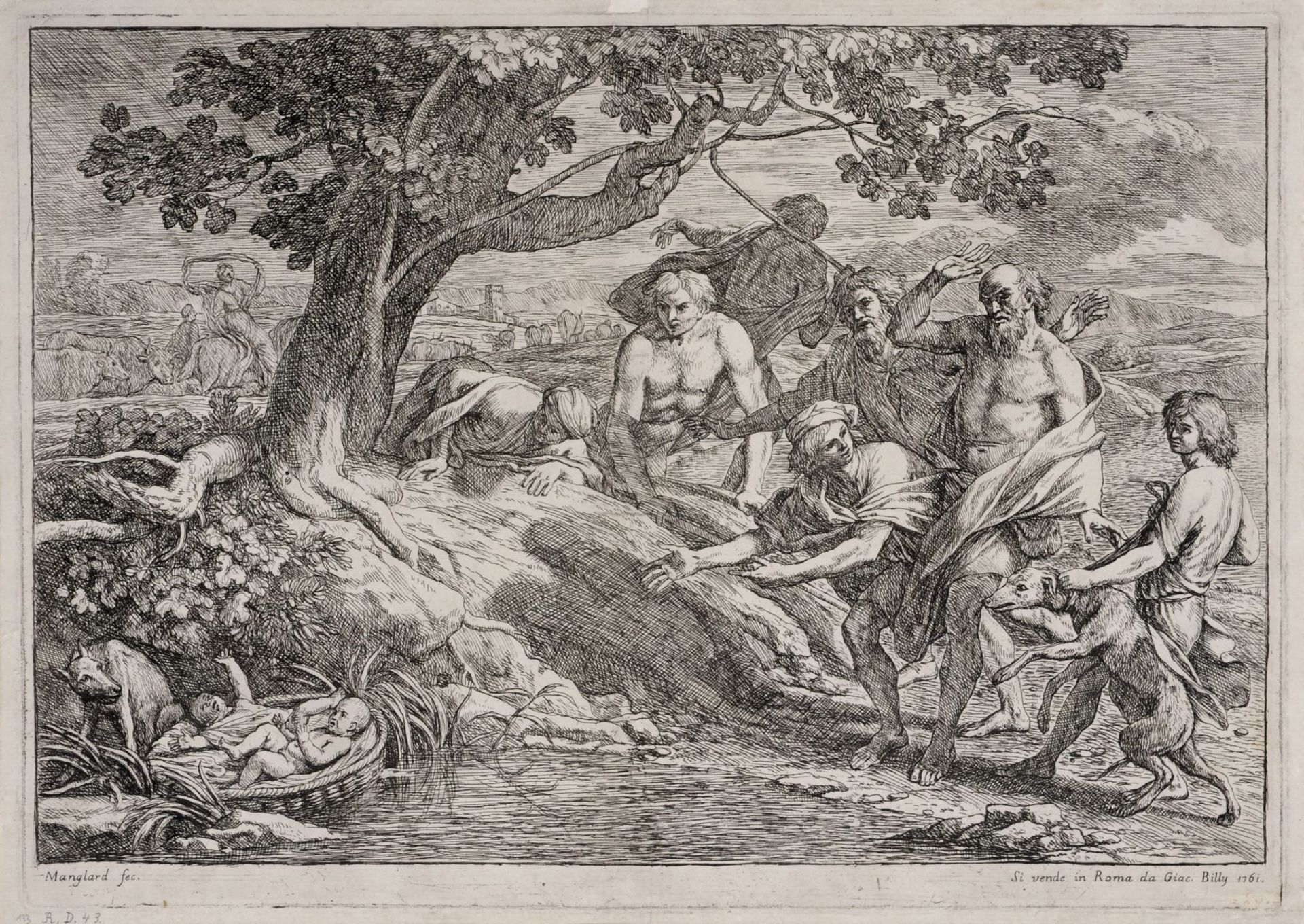 Adrien Manglard "Rémus und Romulus". Mitte 18. Jh. Adrien Manglard 1695 Lyon  1760 RomGiacomo Billy