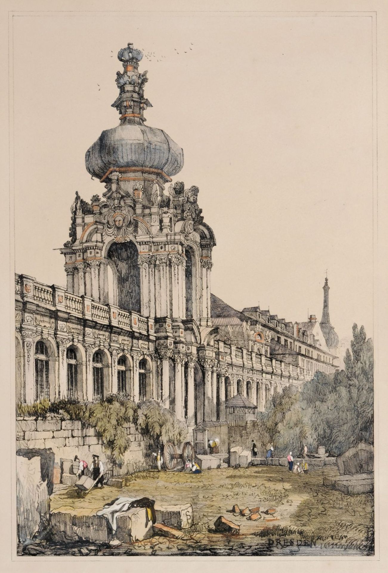 Samuel Prout, Vier Ansichten von Dresden. Um 1830. Samuel Prout 1783 Plymouth  1852 Camberwell/ - Bild 2 aus 4