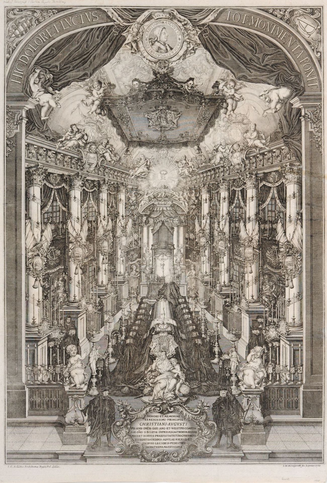 Johann Martin Bernigeroth "Honori et Memoriae Serenissimi Principis Christiani Augusti". 1750.