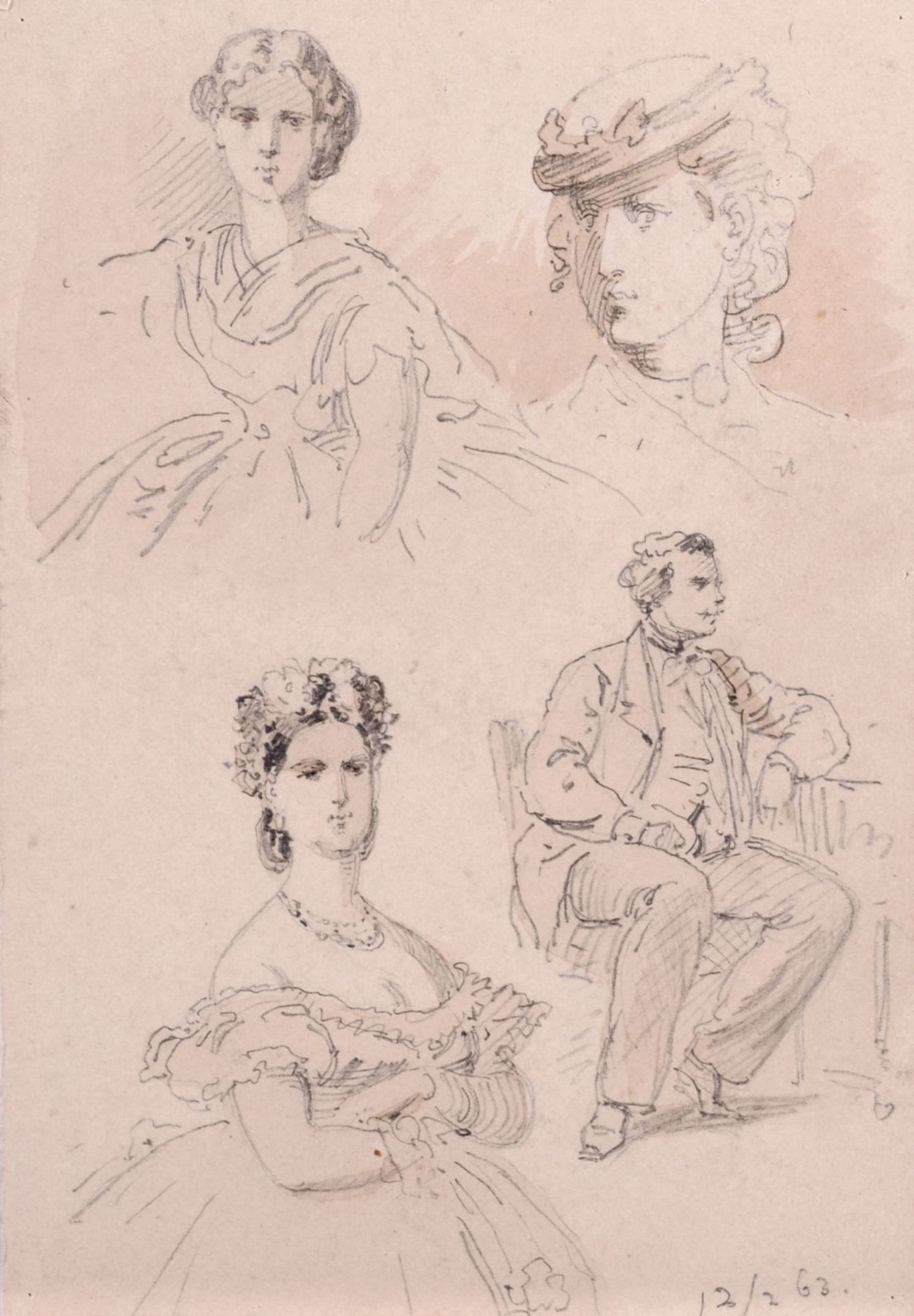 Oscar von Alvensleben (zugeschr.), Sechs Figurenstudien. 1862-1883. Oscar von Alvensleben 1831 - Bild 5 aus 6
