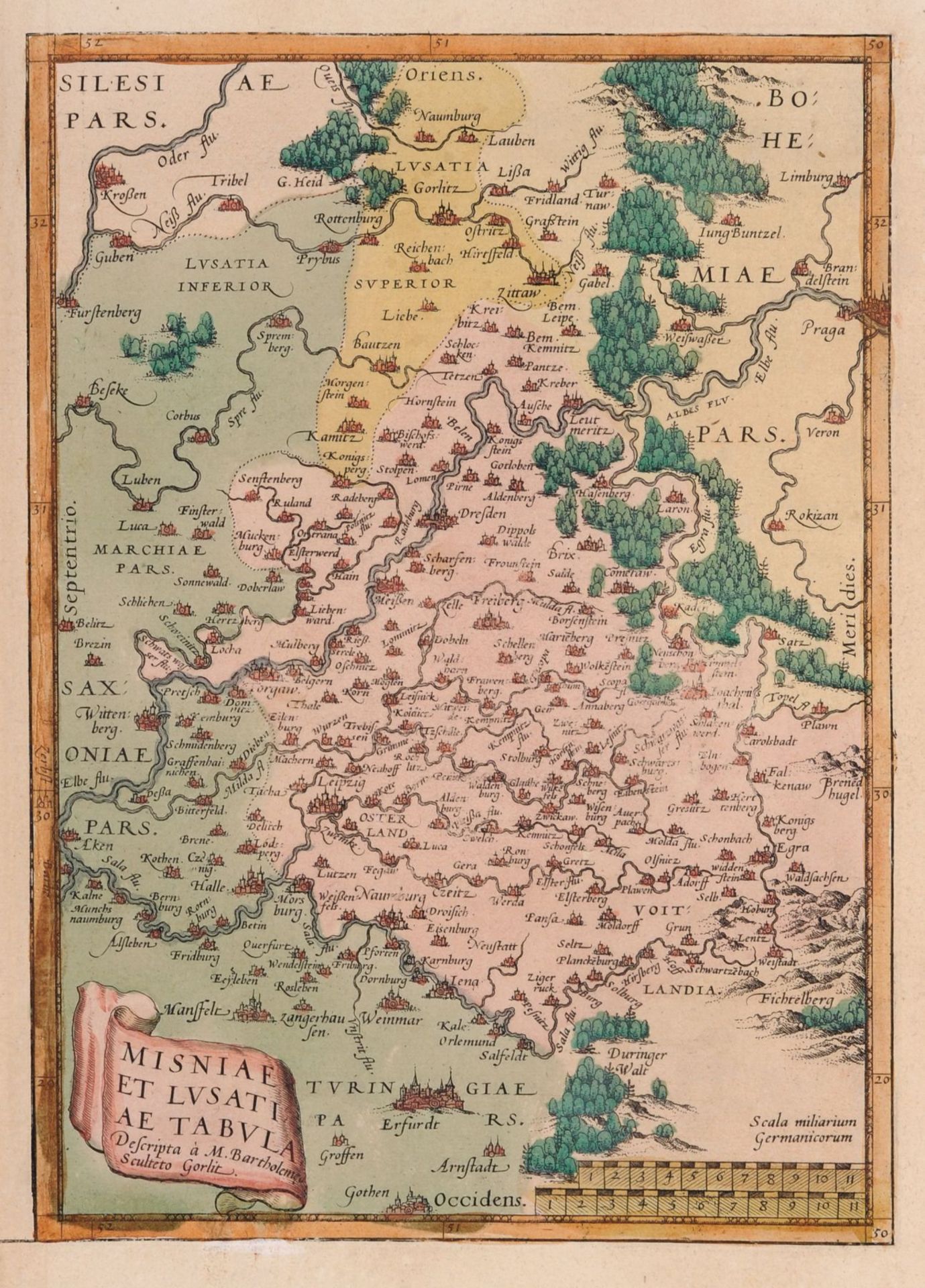 Verschiedene Stecher, Sechs Karten zu Sachsen und der Lausitz. 16. Jh. -18. Jh. Abraham Ortelius - Bild 6 aus 6