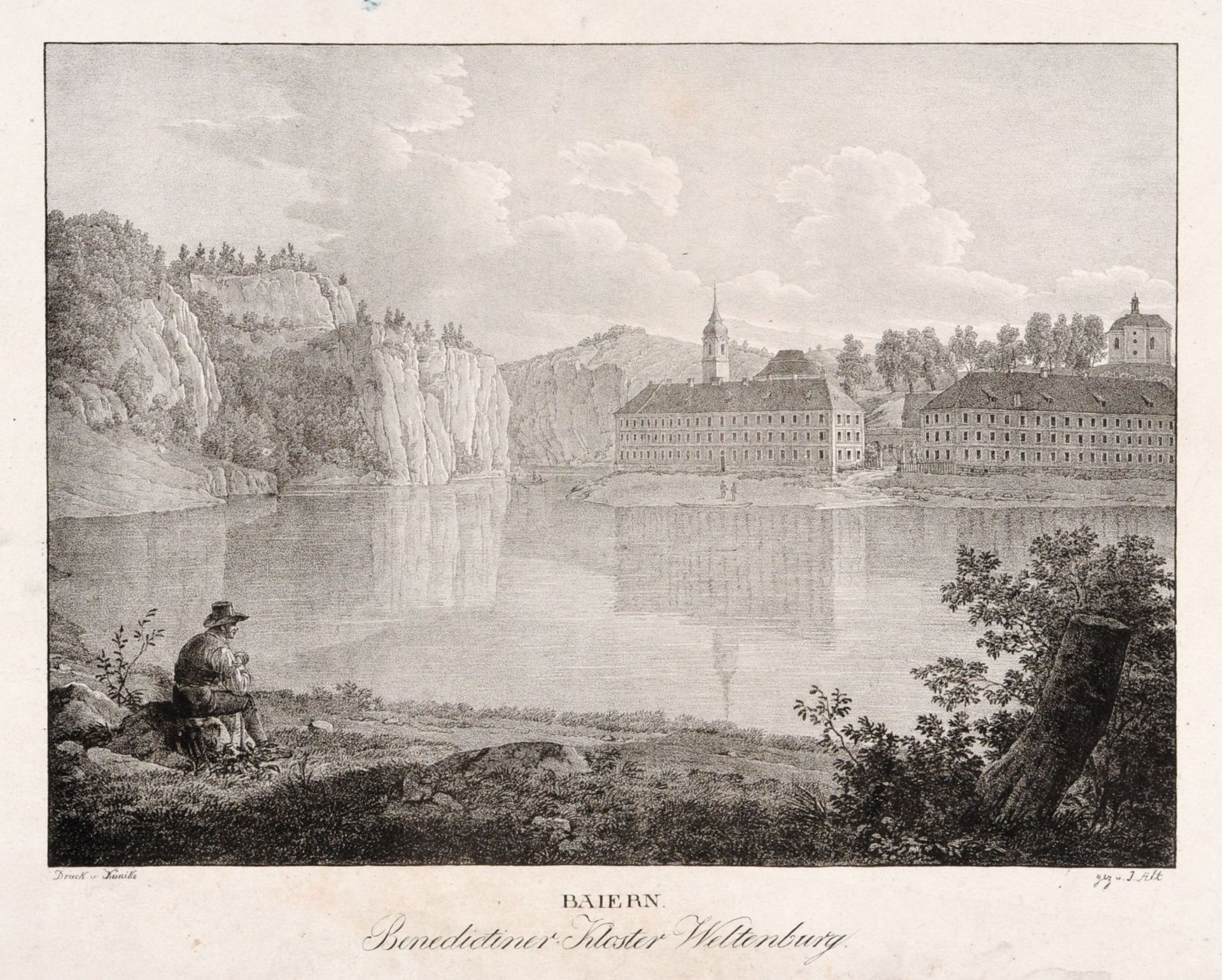 Jacob Alt "Baiern" (Sieben Ansichten). 1820er Jahre. Jacob Alt 1789 Frankfurt/Main  1872 - Bild 5 aus 7