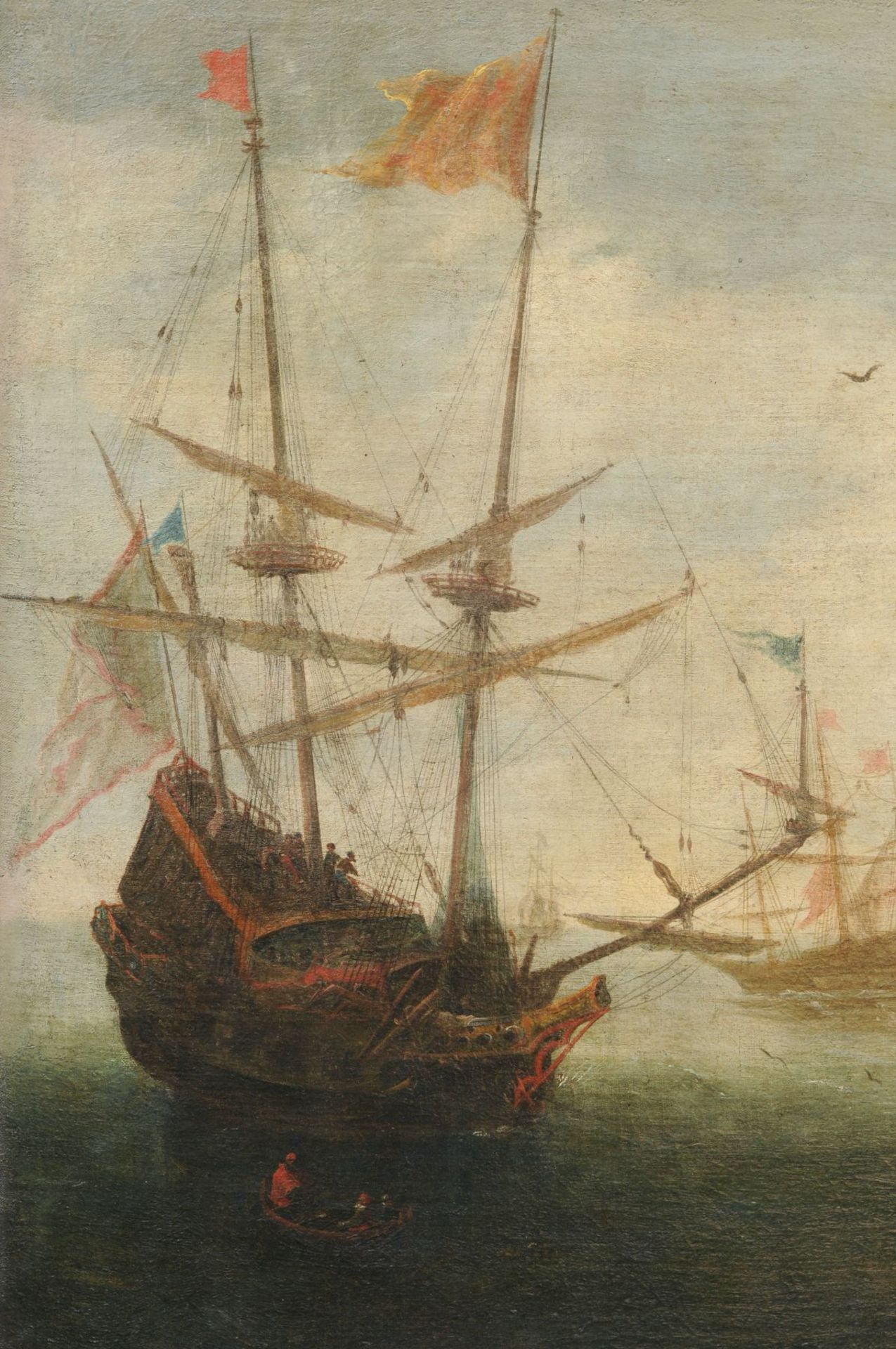 Andries van Eertvelt (zugeschr.), Mediterrane Küstenlandschaft mit Segelschiffen. 17. Jh. Andries - Bild 3 aus 5