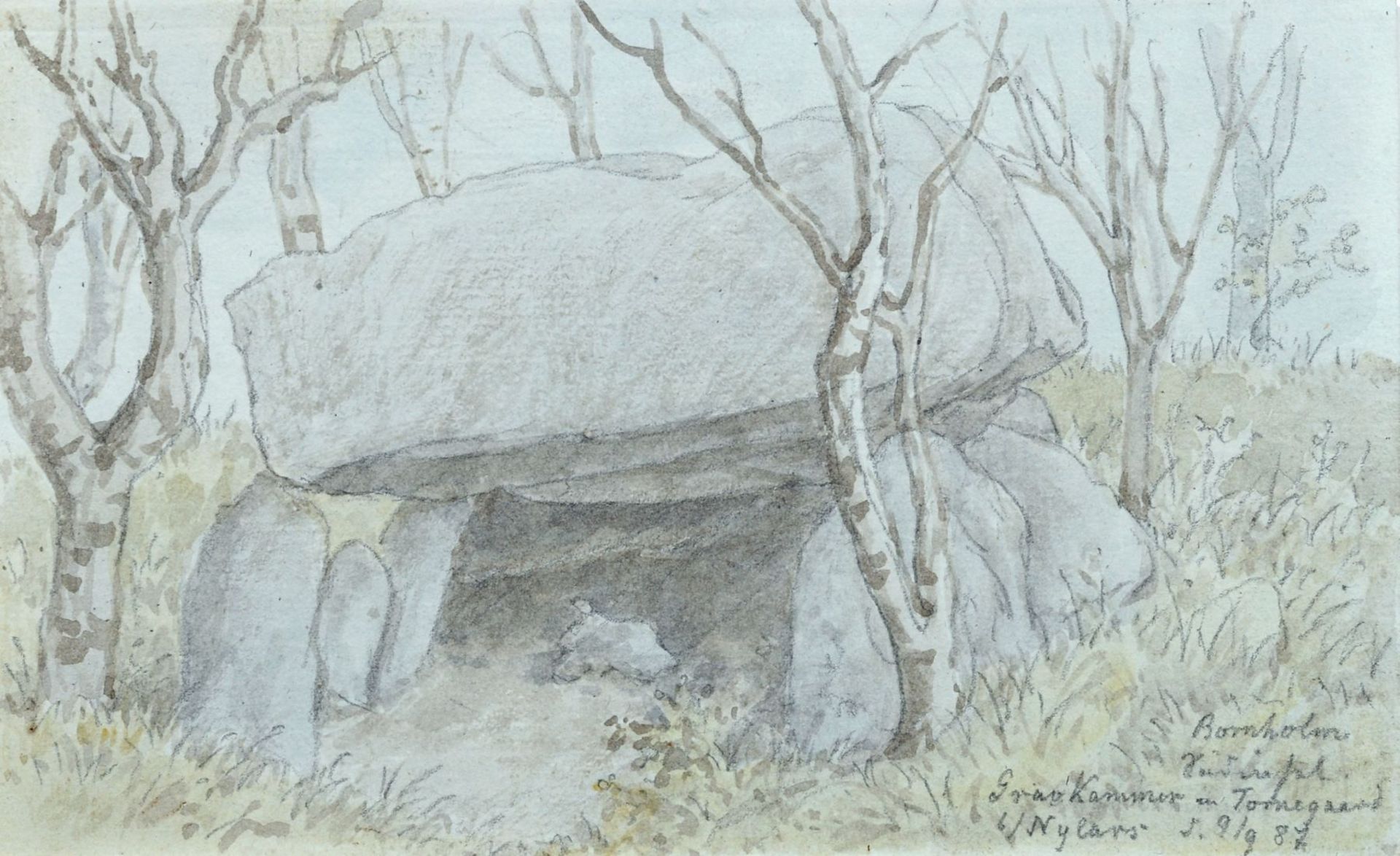 Oscar von Alvensleben, Helligdomsklippen auf Bornholm / Grabkammer in Tornegaard (Tornegård) auf