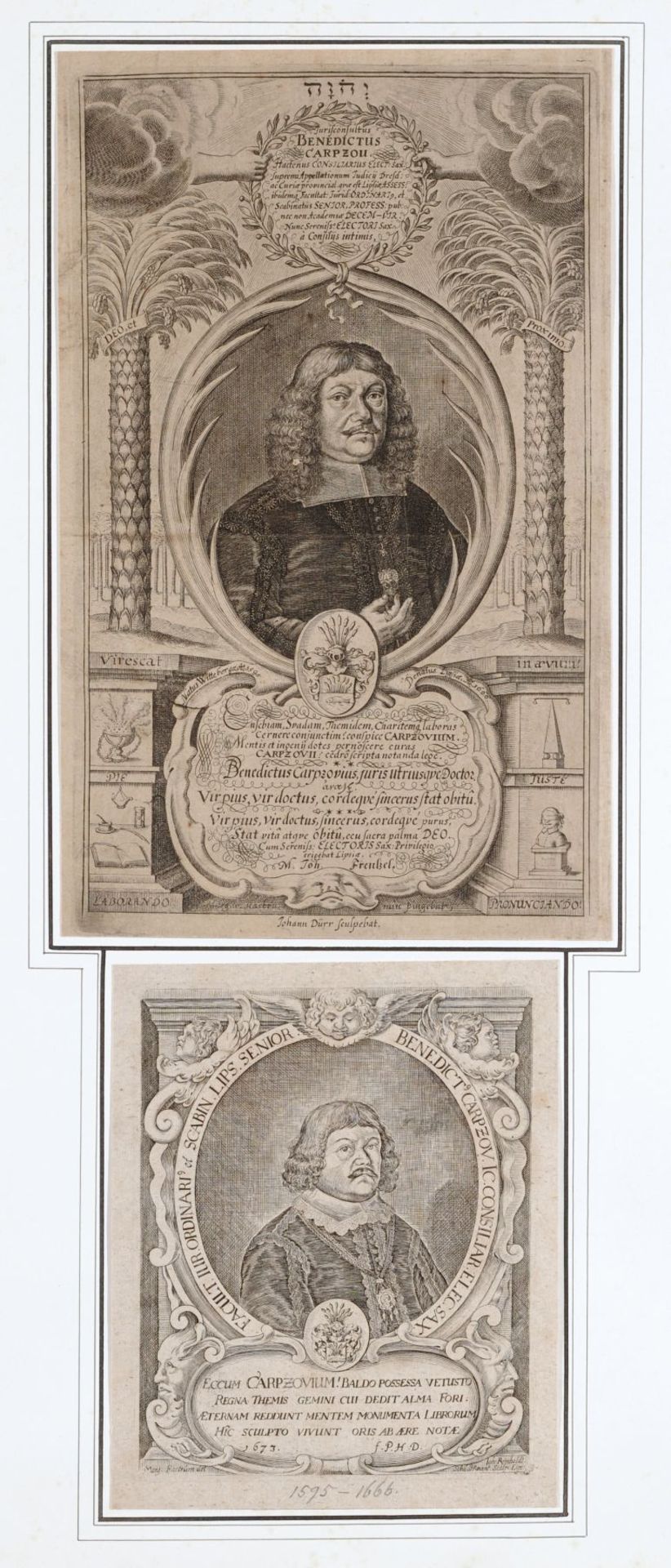 Verschiedene Stecher, Sechs Bildnisse der Familie Carpzov. 17. Jh. Johann Dürr um 1600 Augsburg 