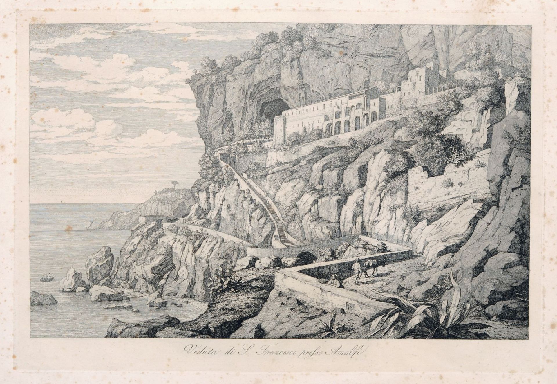 Florian Grospietsch "Veduta di S. Francesco presso Amalfi". 1826. Florian Grospietsch 1789 Protzan 
