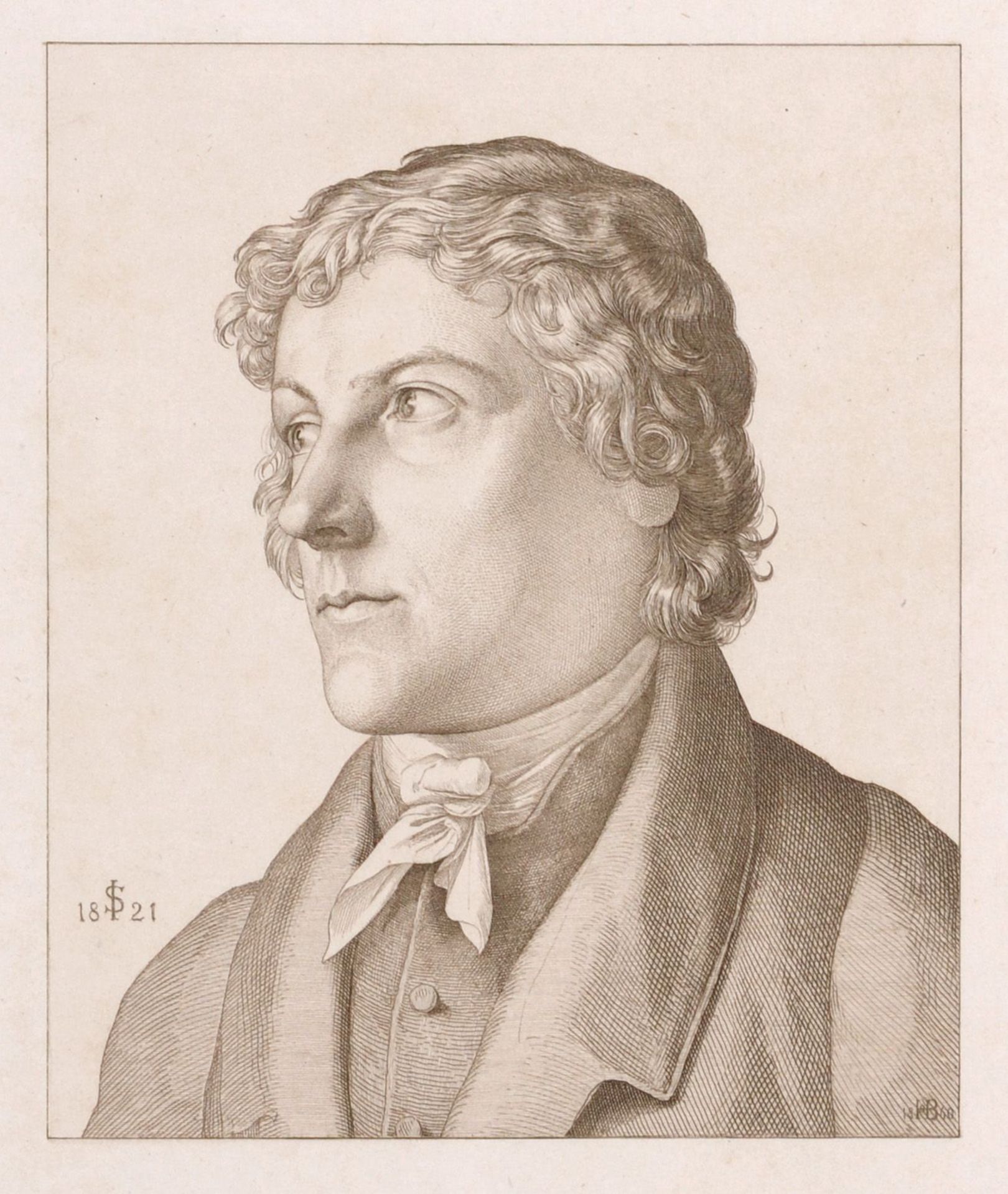 Hugo Bürkner (nach Julius Schnorr von Carolsfeld), Bildnis des Malers und Radierers Johann Christian