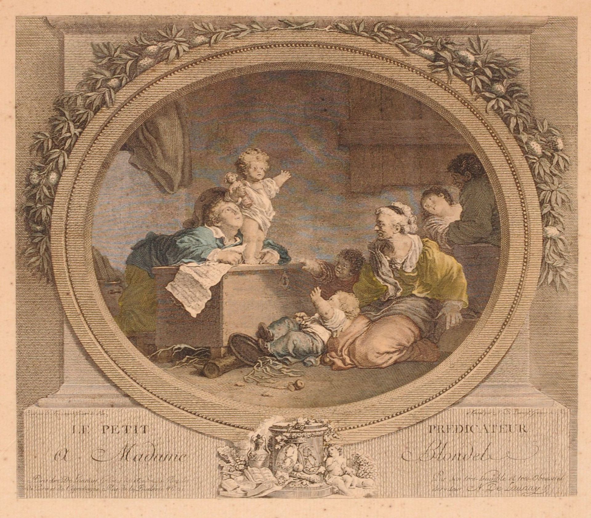 Nicolas de Launay (nach Fragonard) "L'heureuse Fécondité" / "Le Petit Predicateur". 2. H. 18. Jh.