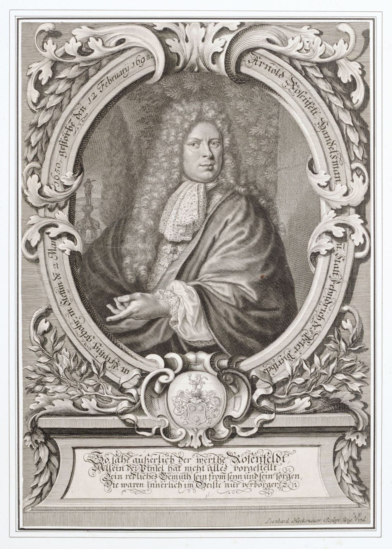 Leonhard Heckenauer, Drei Bildnisse Leipziger Kaufmänner. 2. H. 17. Jh. Leonhard Heckenauer 1655 - Bild 2 aus 3