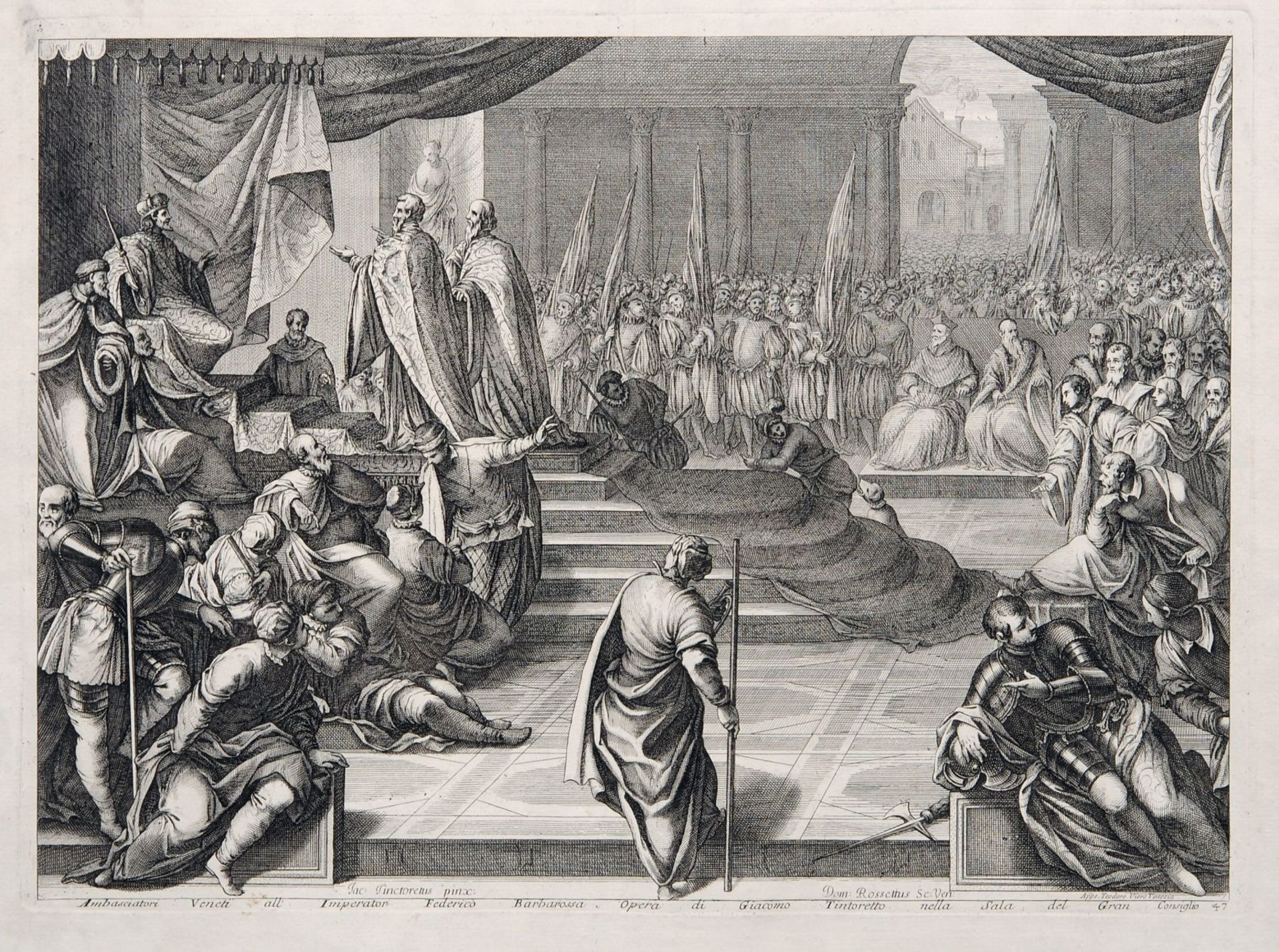 Domenico Rossetti "Ambasciatori Veneti all all Imperator Federico Barbarossa []". 1720. Domenico