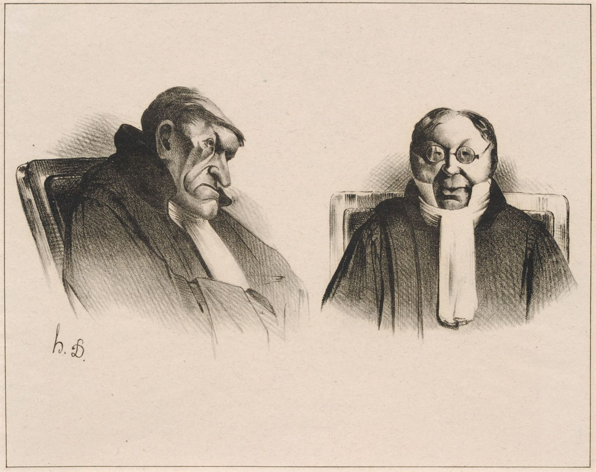 Honoré Daumier, Zwei Juristen. Mitte 19. Jh. Honoré Daumier 1810 Marseille  1879