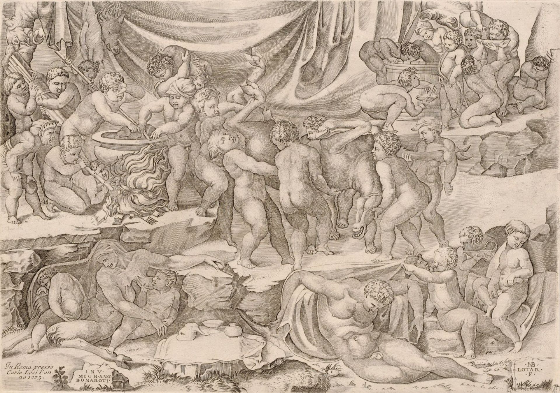 Marcantonio Raimondi (nach Raffaello), Das Martyrium der Heiligen Cecila und der Heiligen - Bild 2 aus 2