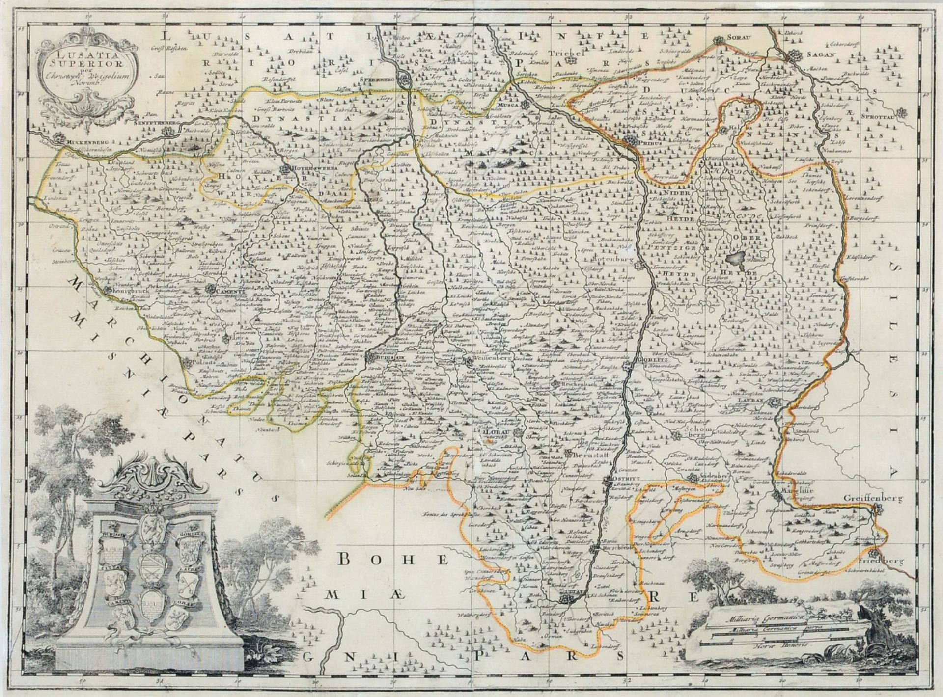 Johann Christoph Weigel (Hrsg.) "Lusatia superior". Vor 1724. Johann Christoph Weigel 1654  1725 /