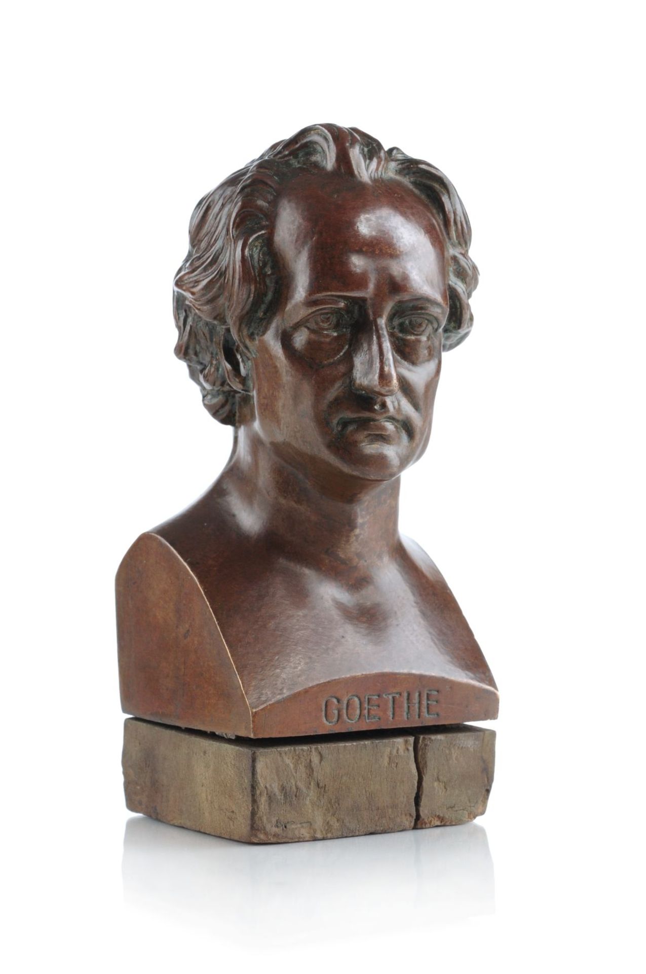 A. Zielbauer, Büste von Johann Wolfgang von Goethe. Um 1900. A. Zielbauer 19./20. Jh.Bronze,