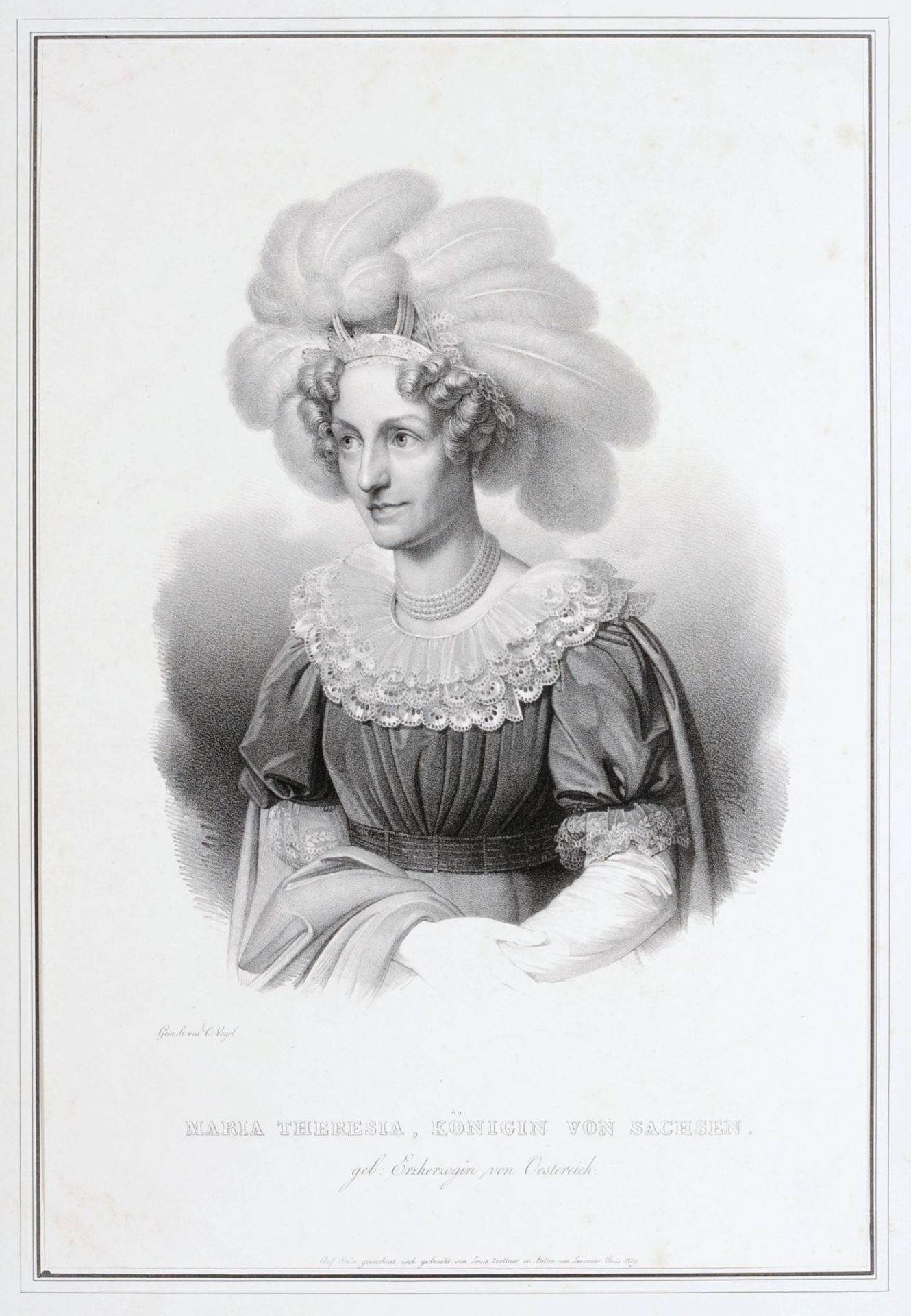 Carl Christian Vogel von Vogelstein, Drei Darstellungen von Maria Theresia, Königin von Sachsen. - Bild 2 aus 2