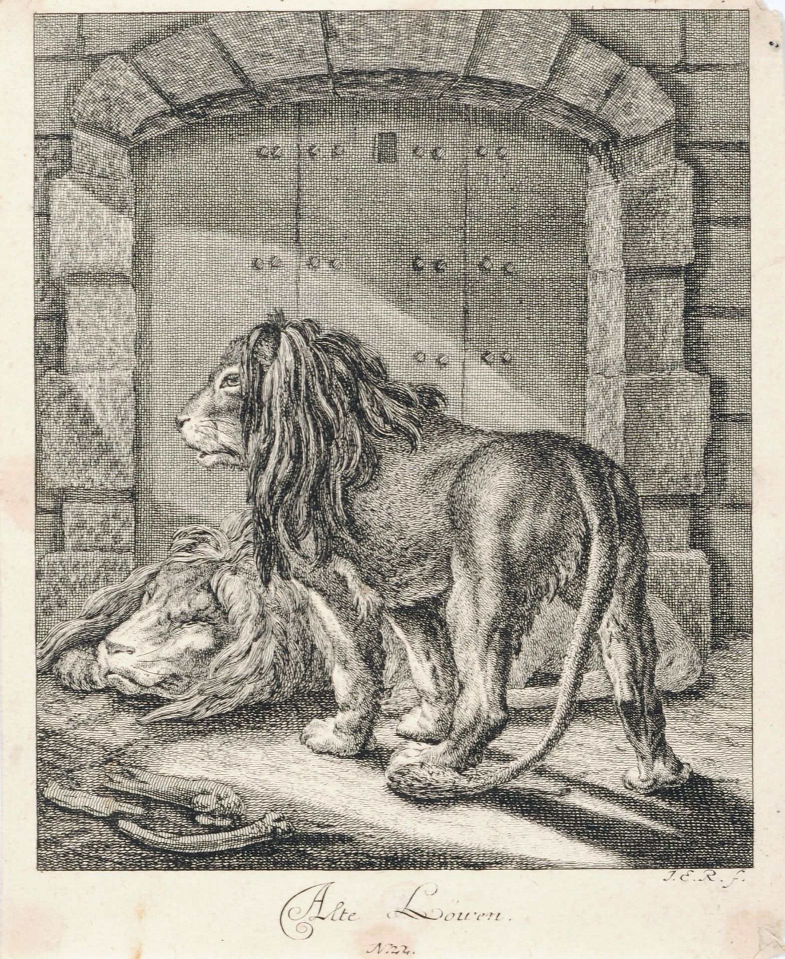 Johann Elias Ridinger, Sieben Tierdarstellungen. 1738-1740. Johann Elias Ridinger 1698 Ulm  1767 - Bild 6 aus 7