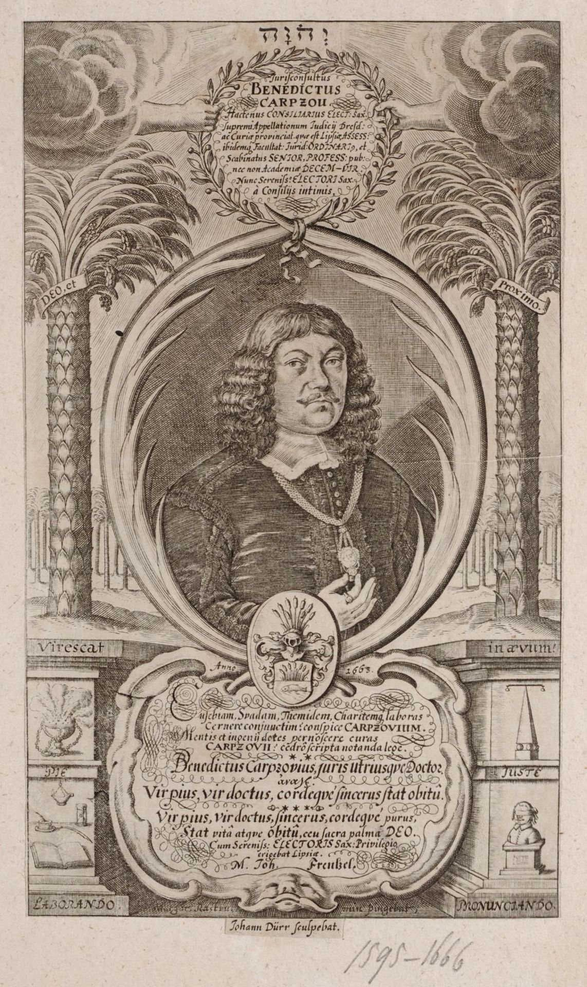 Verschiedene Stecher, Sechs Bildnisse der Familie Carpzov. 17. Jh. Johann Dürr um 1600 Augsburg  - Bild 5 aus 7