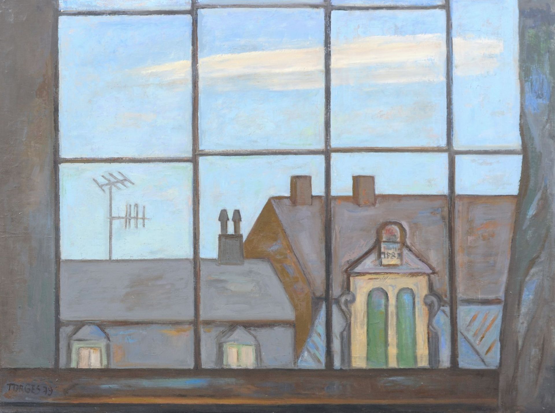 Günther Torges "Atelierfenster" (Blick aus dem Atelier des Malers Alfred Teichmann, Bautzner Straße,