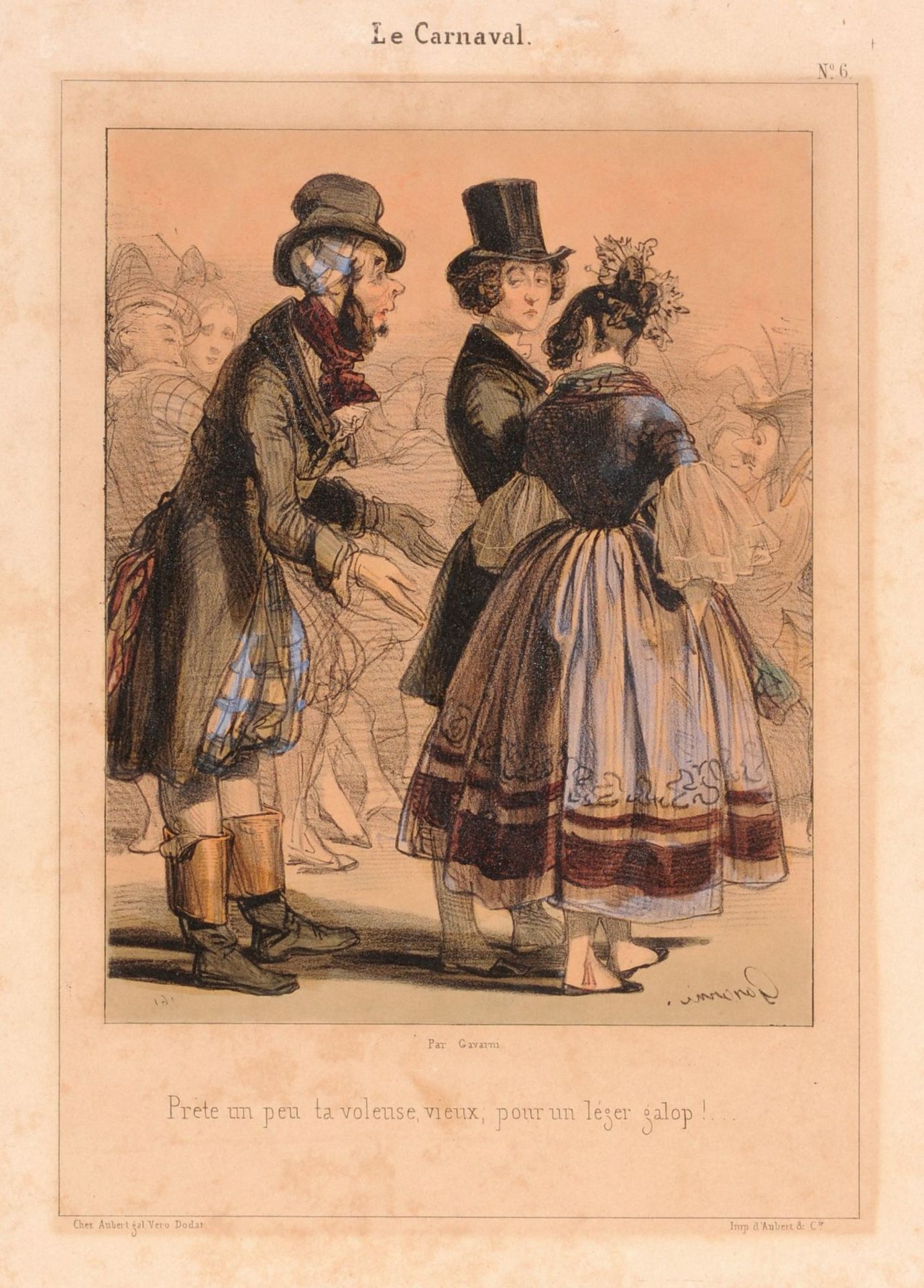 Paul Gavarni "Le Carneval". Mitte 19. Jh. Paul Gavarni 1804 Paris  1866 ebendaLithografie,