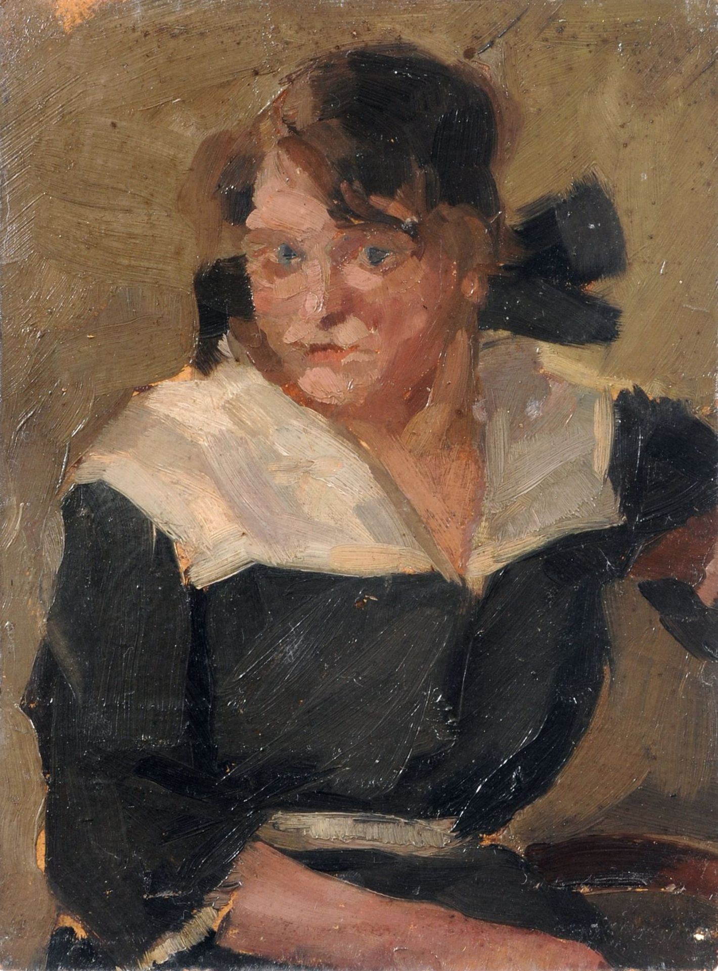 Wilhelm Lachnit (zugeschr.), Portrait einer jungen Frau (Frau John?). Um 1920. Wilhelm Lachnit