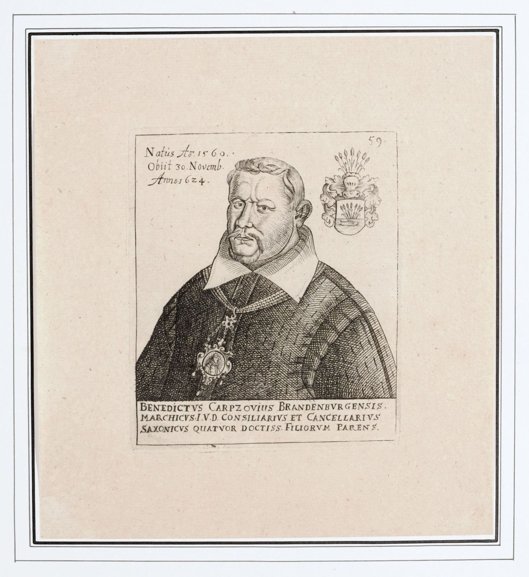 Verschiedene Stecher, Sechs Bildnisse der Familie Carpzov. 17. Jh. Johann Dürr um 1600 Augsburg  - Bild 4 aus 7