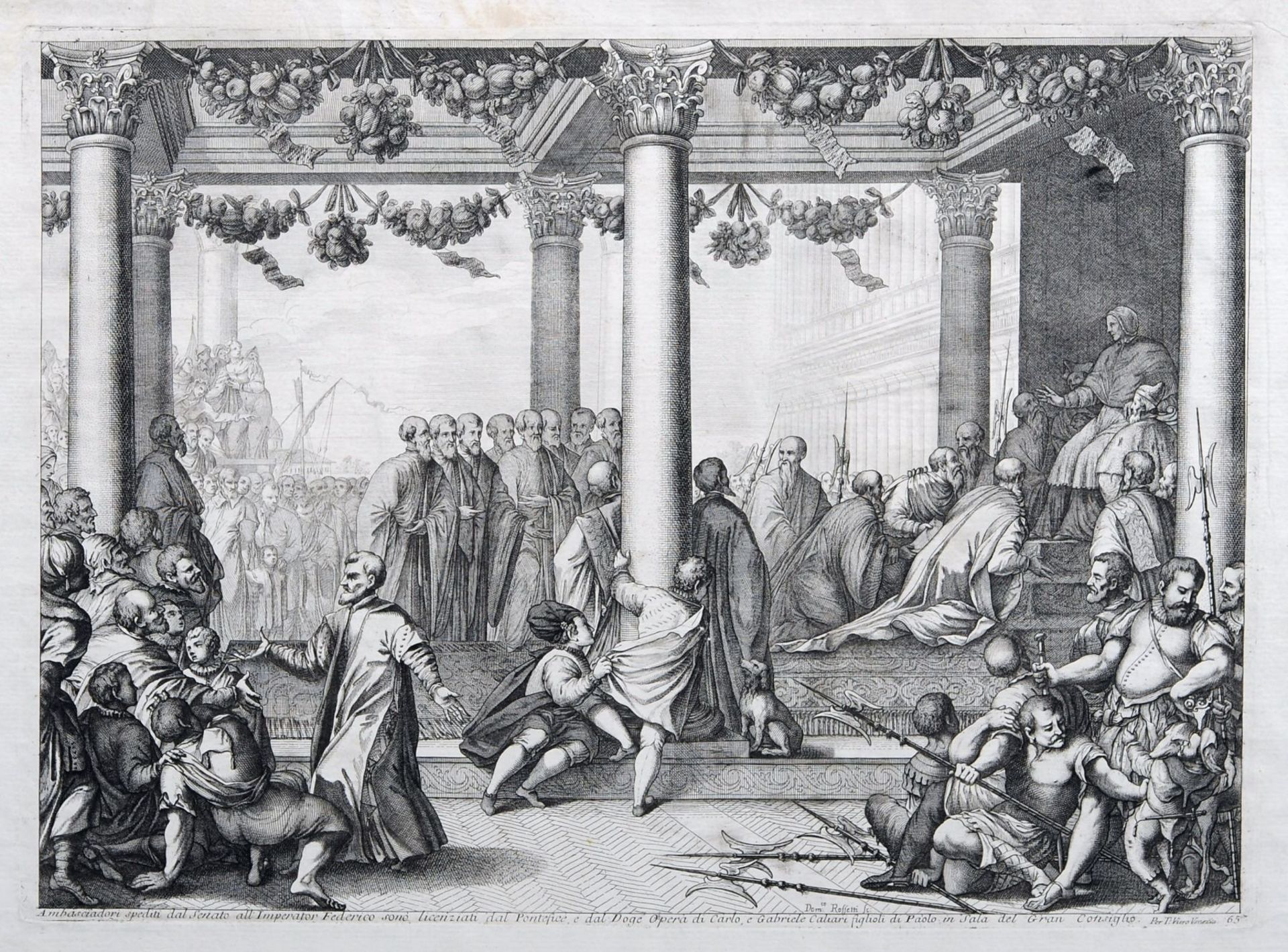 Domenico Rossetti "Ambasciadori spediti dal Senato all' Imperatore Federico []". 1720. Domenico