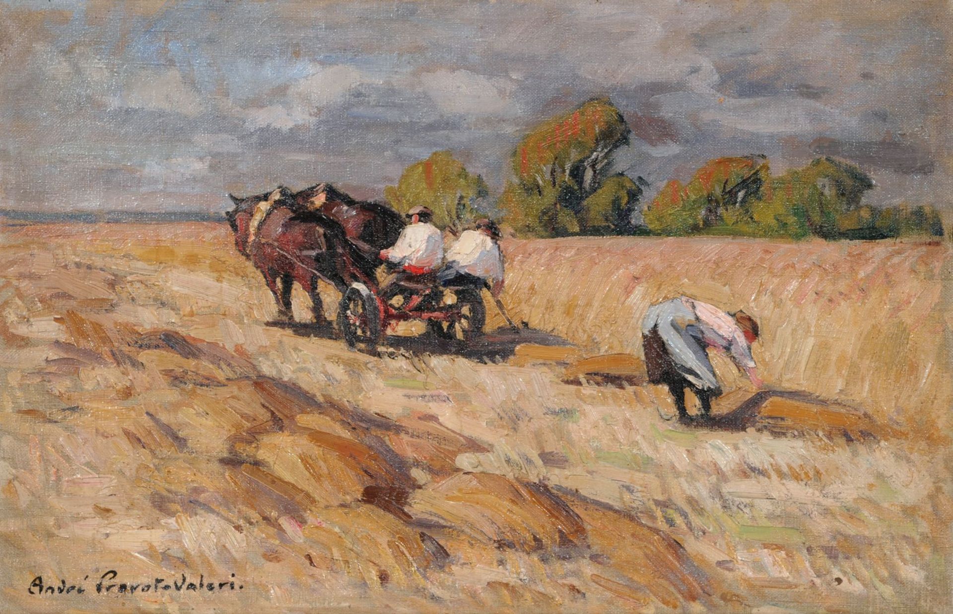 André Prévot-Valeri, Bauern bei der Getreideernte. Frühes 20. Jh. André Prévot-Valeri 1890 Paris 