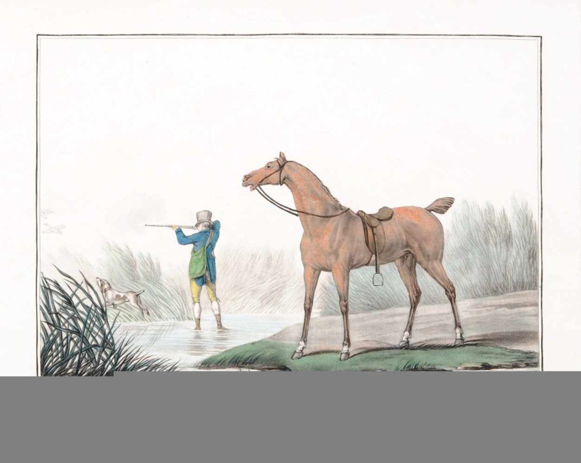 Charles Francois Gabriel Levachez, Vier Blätter aus der Folge "Suite de Chevaux". Um 1800.Charles