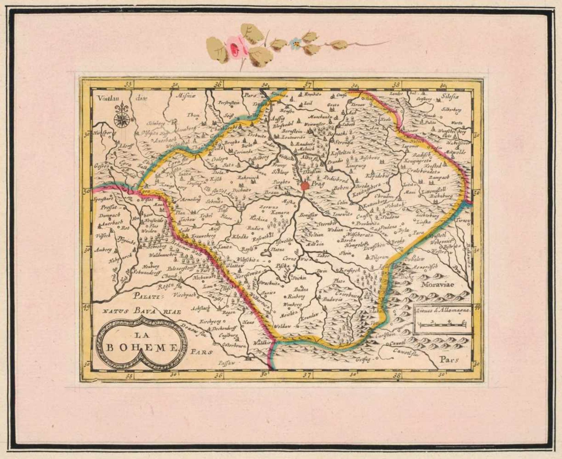 Verschiedene Stecher, Vier Karten von Böhmen. 18. Jh.Georg Christoph Kilian 1709 Augsburg  1781