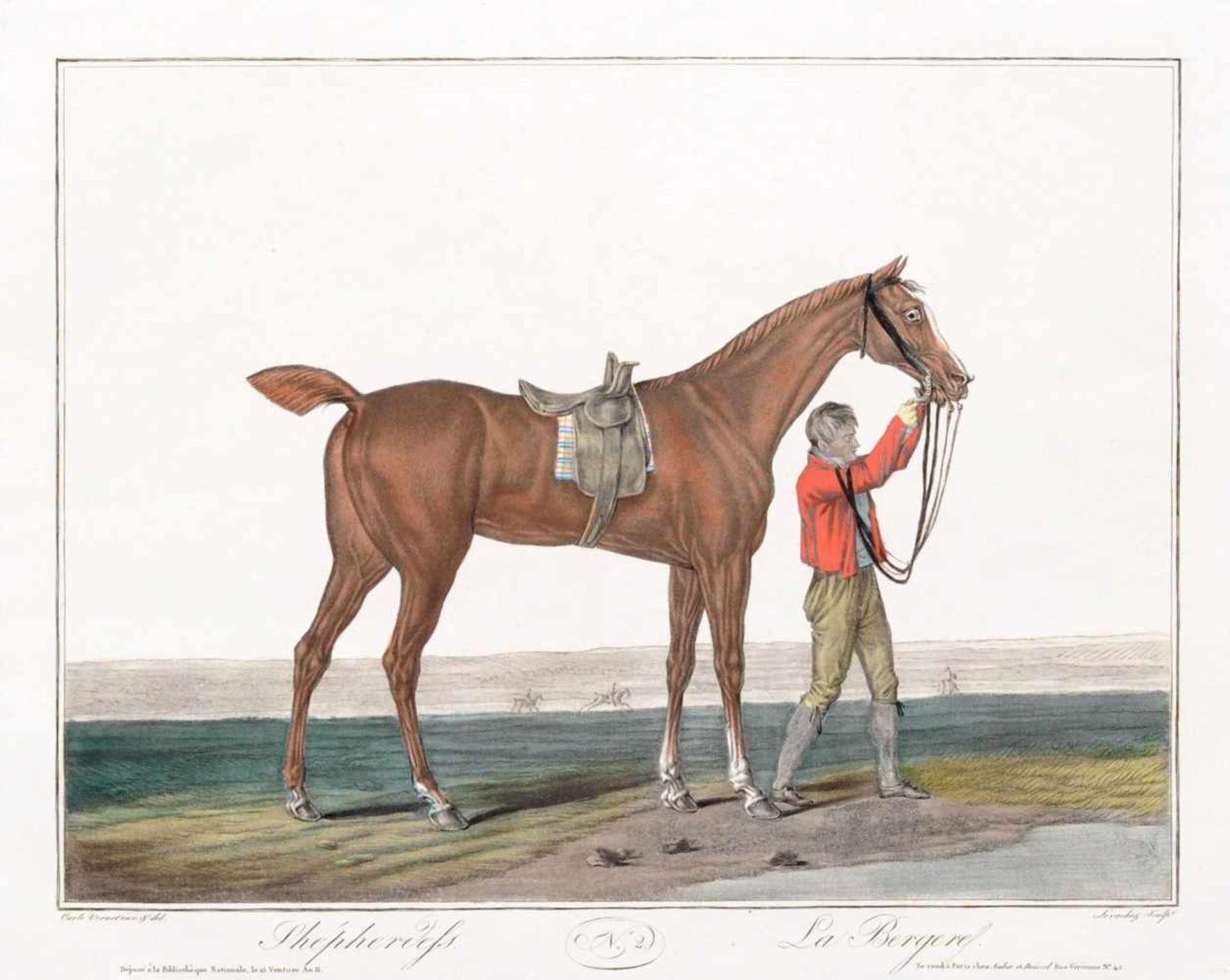 Charles Francois Gabriel Levachez, Vier Blätter aus der Folge "Suite de Chevaux". Um 1800.Charles - Bild 3 aus 4