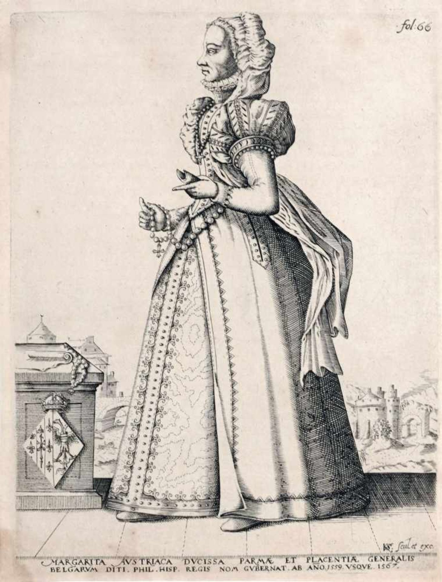 Christophe I van Sichem "Margarita Austriaca Ducissa Parmae". Frühes 17. Jh.Christophe I van