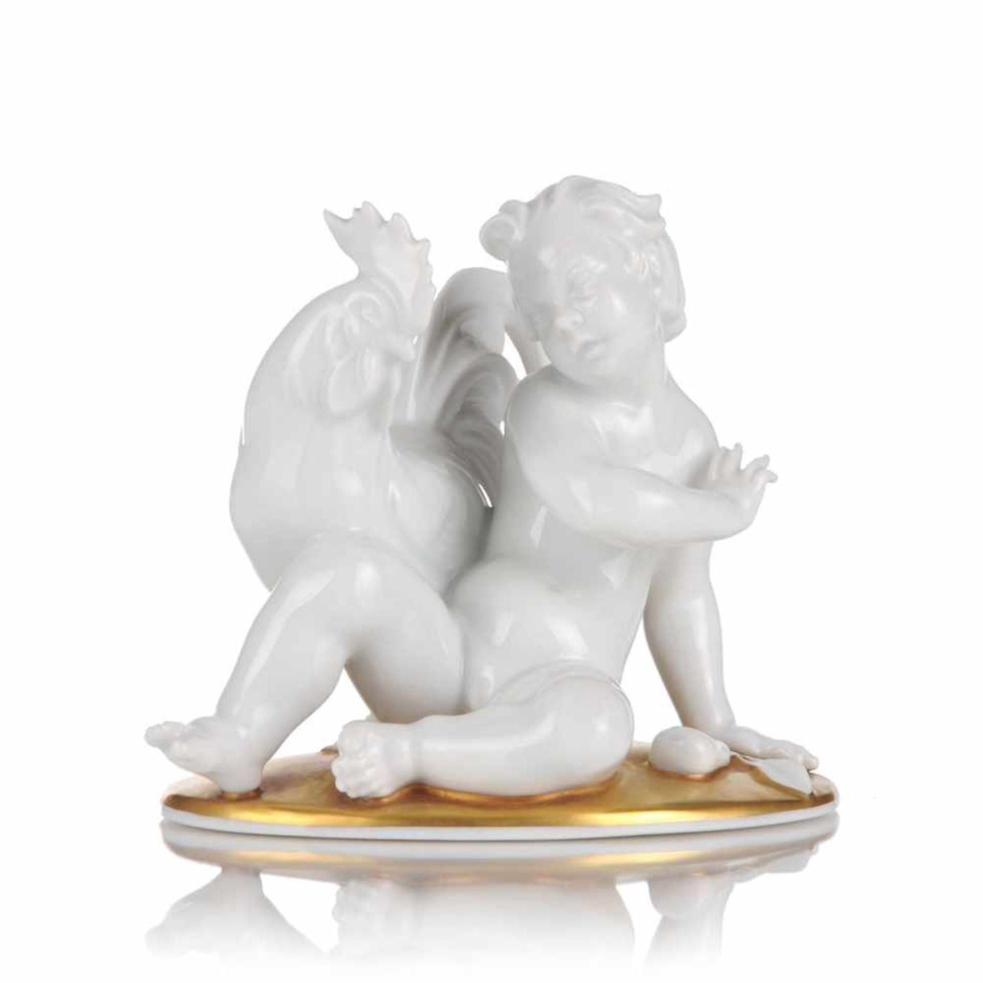 "Putto mit Hahn". Gustav Oppel für Philipp Rosenthal & Co., Selb. 1930.Gustav Oppel 1891