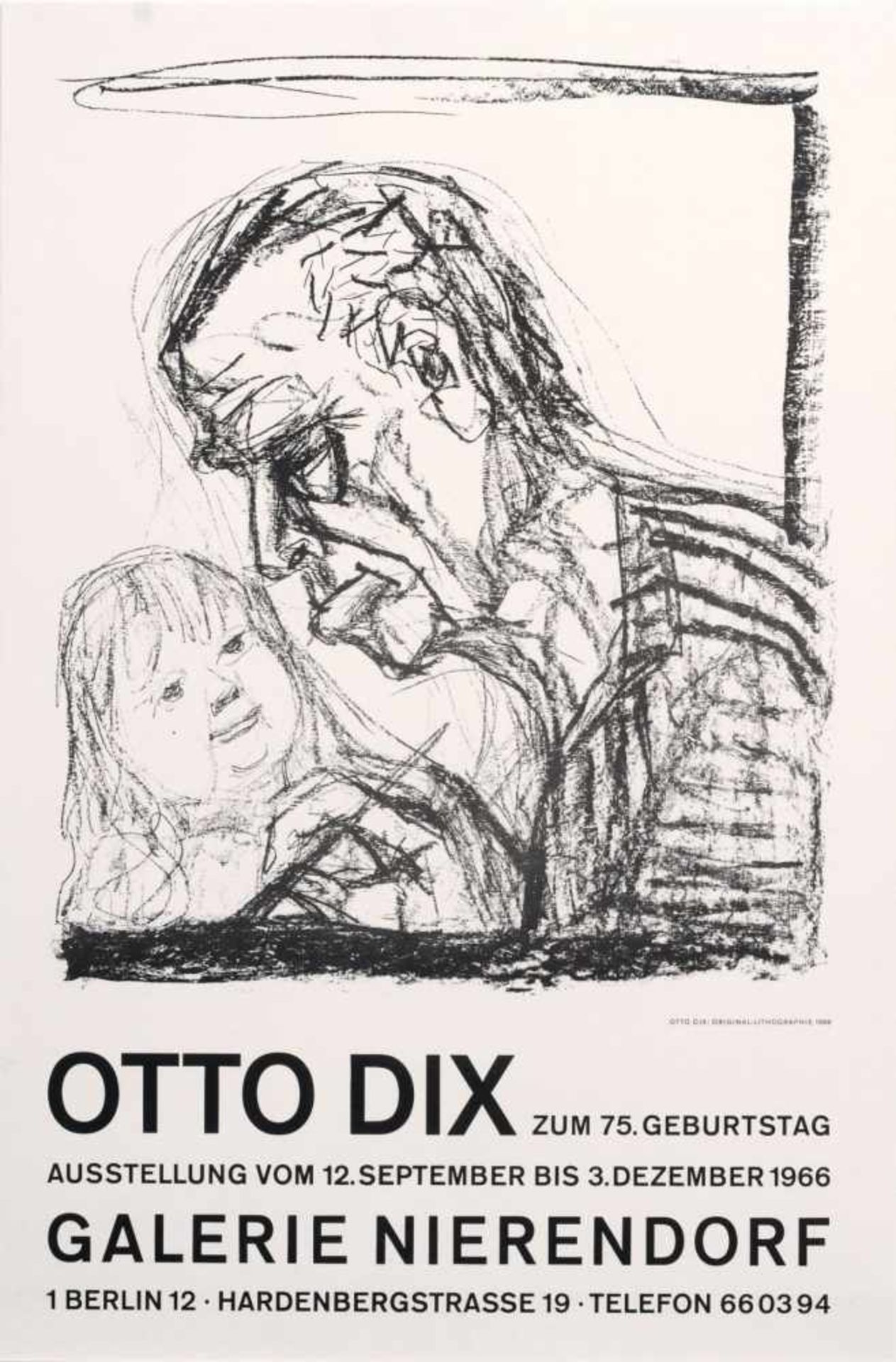 Otto Dix "Selbstbildnis mit Enkelkind". 1966.Otto Dix 1891 Untermhaus/Gera  1969 Singen am
