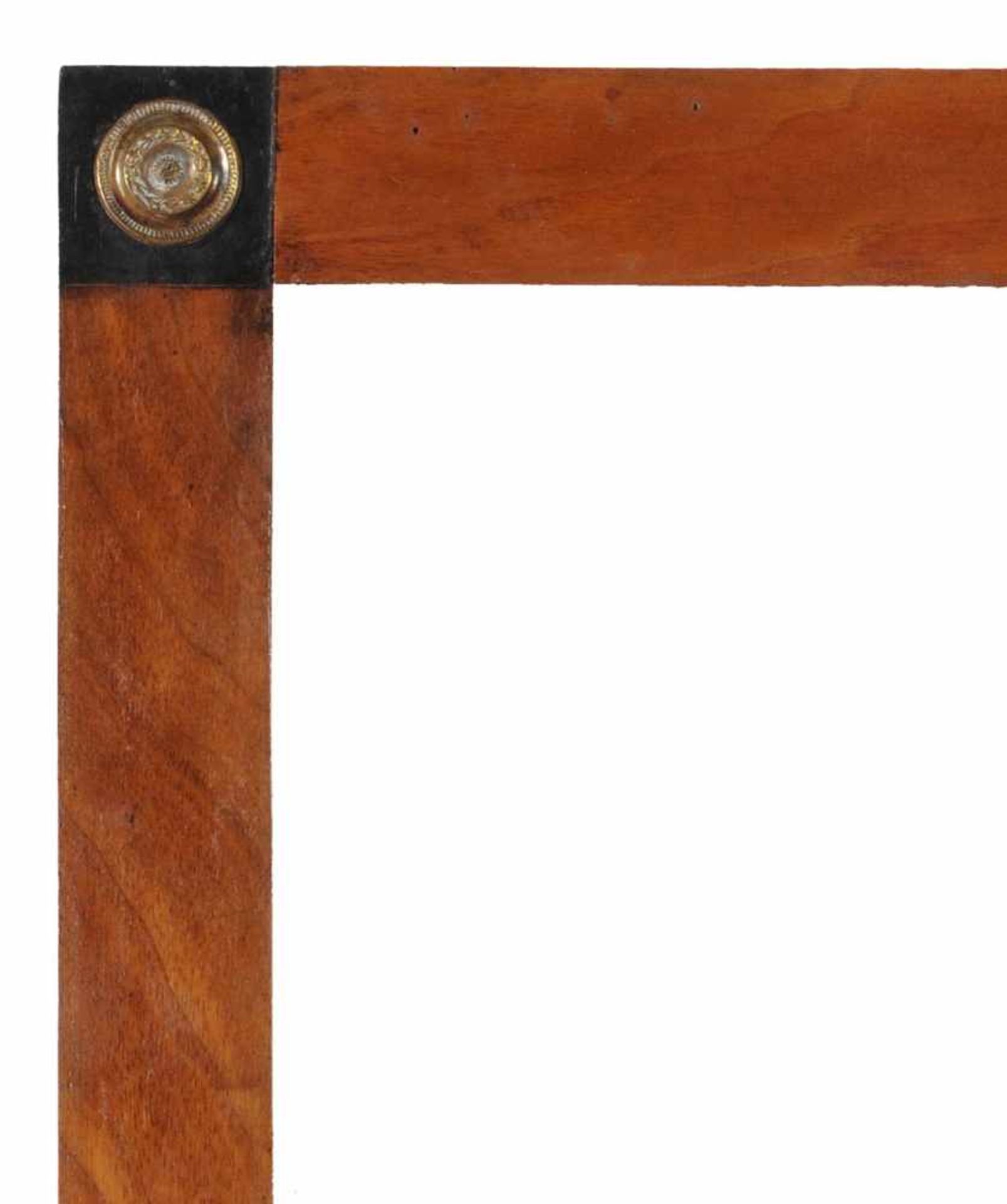 Klassizistischer Plattenrahmen mit Messing-Medaillons. Frühes 18. Jh.Holz, mit transparentem Überzug - Bild 2 aus 3