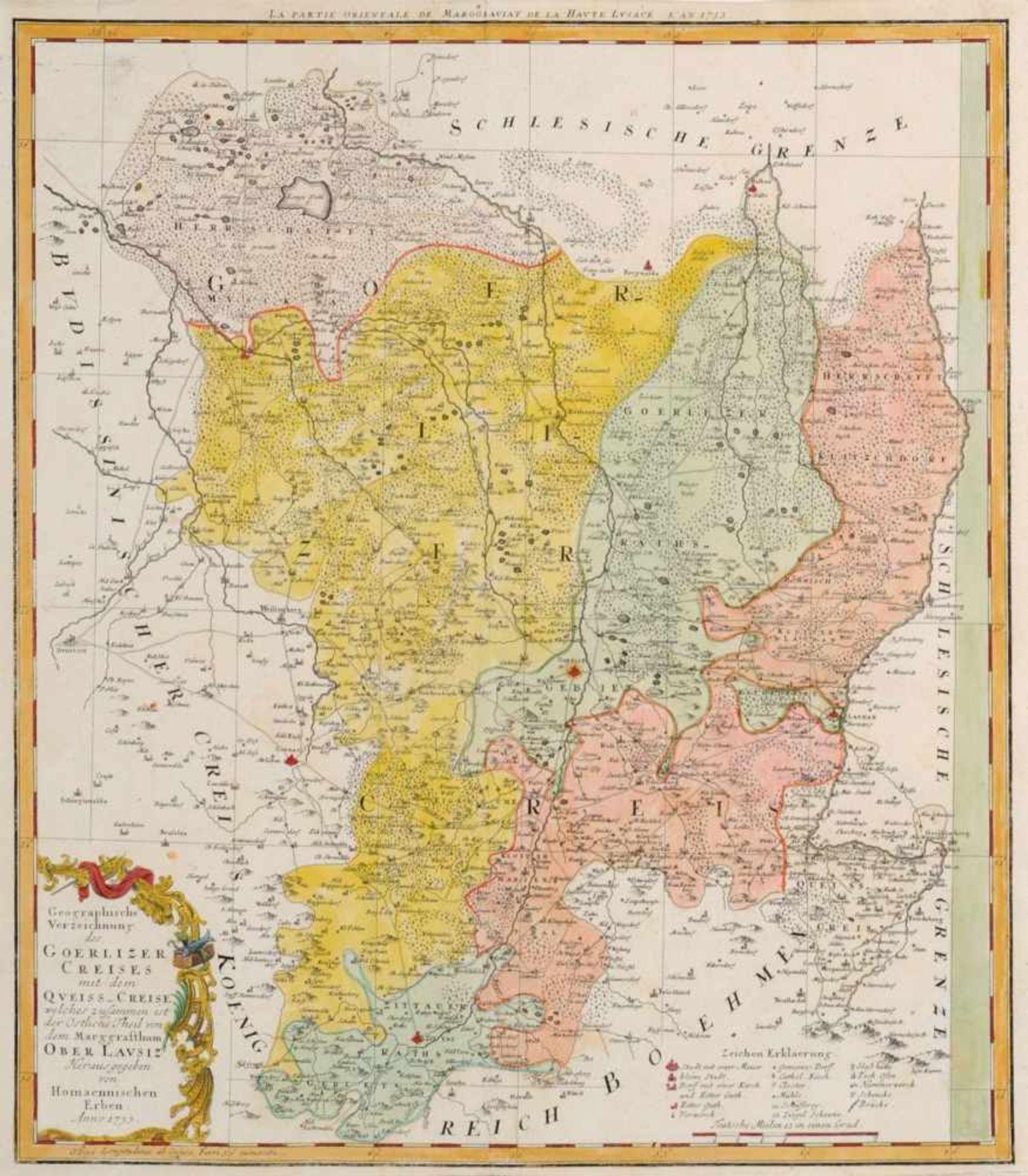 Homanns Erben "Geographisches Verzeichnis des Goerlitzer Creises mit dem Queiss-Creise". 1753.