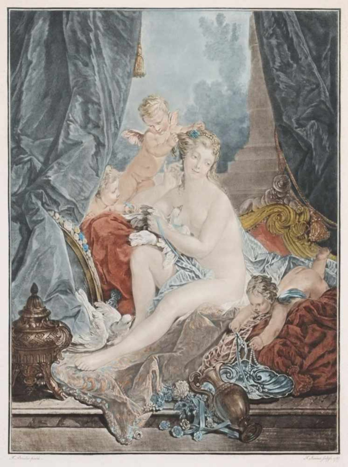 Jean- Francois Janinet "La toilette de Vénus". 1783.Jean- Francois Janinet 1752 Paris  1814