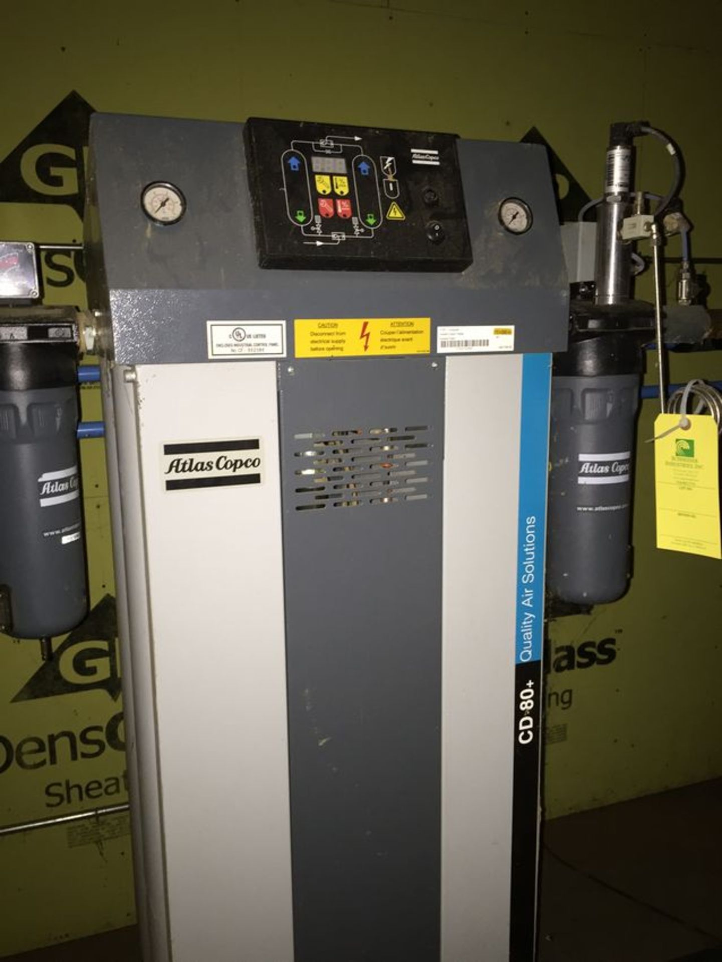 Air Compressor & Air Dryer Lot, Atlas-Copco Air Compressor, year 2013, M/N GA22, S/N AP1324157; Atla - Image 2 of 2