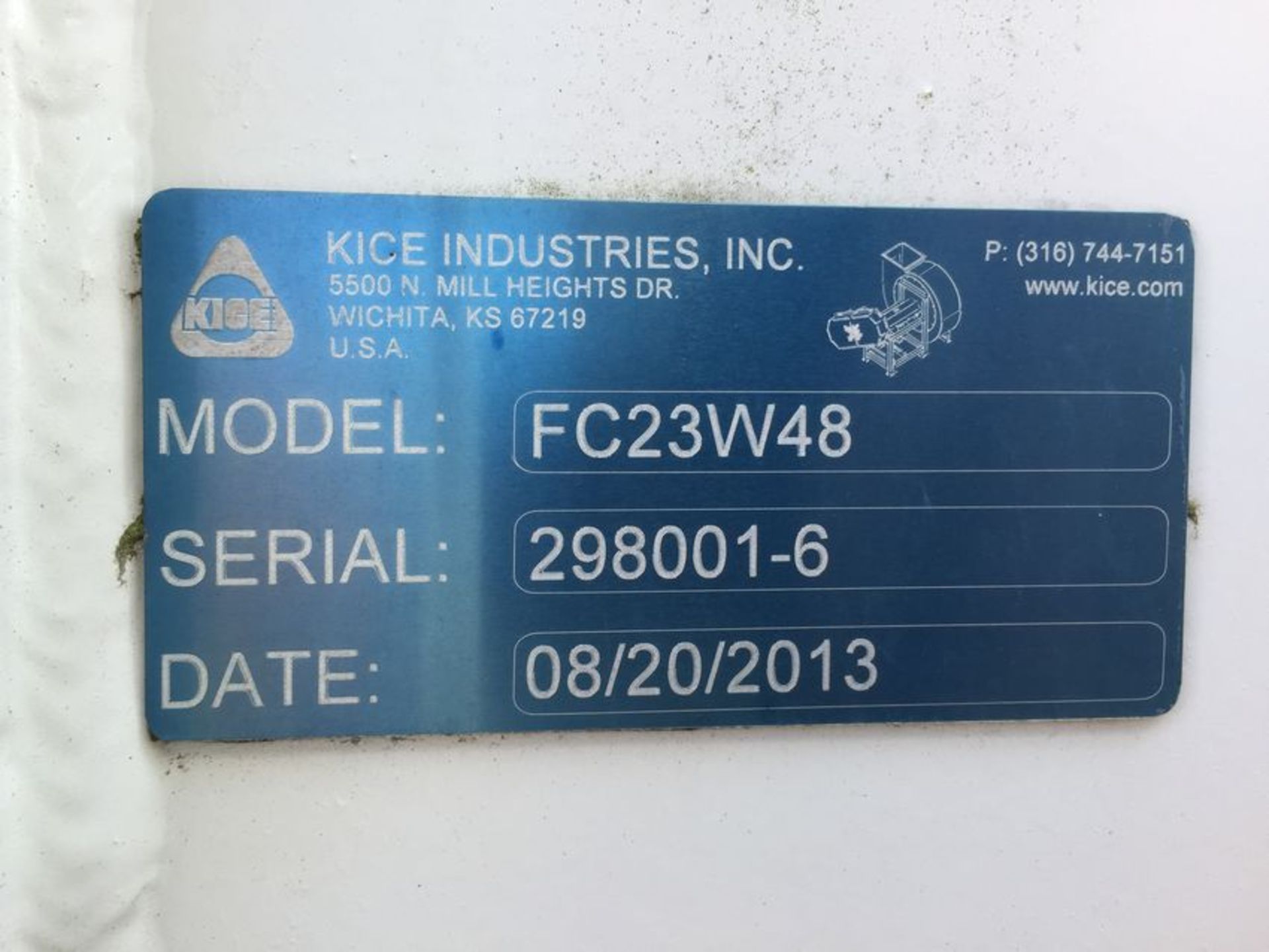 Kice Blower Package, 100 HP, M/N FC33W48, - Image 2 of 2