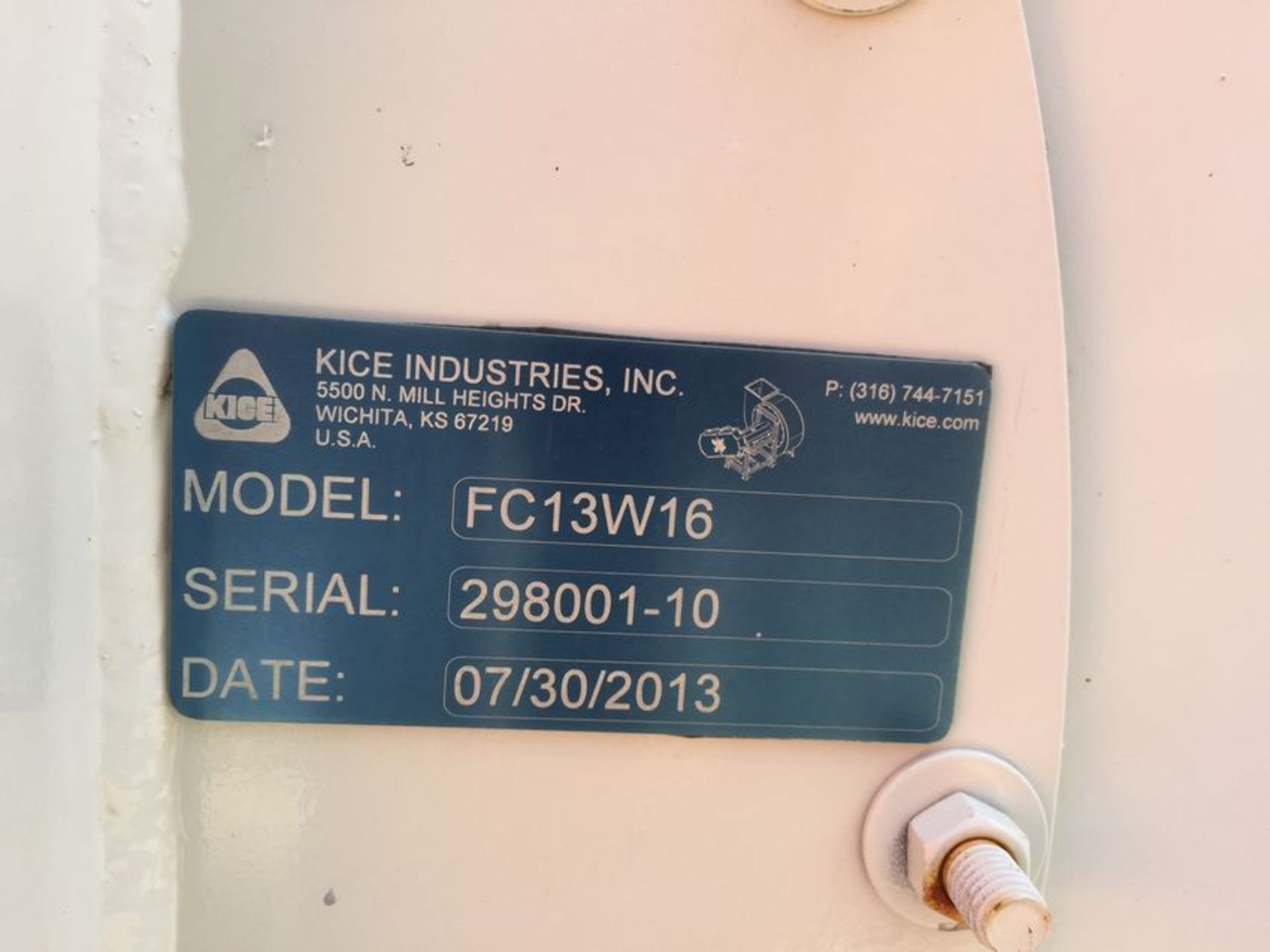 Kice Blower Package, 25 HP, M/N FC13W16 - Image 2 of 2