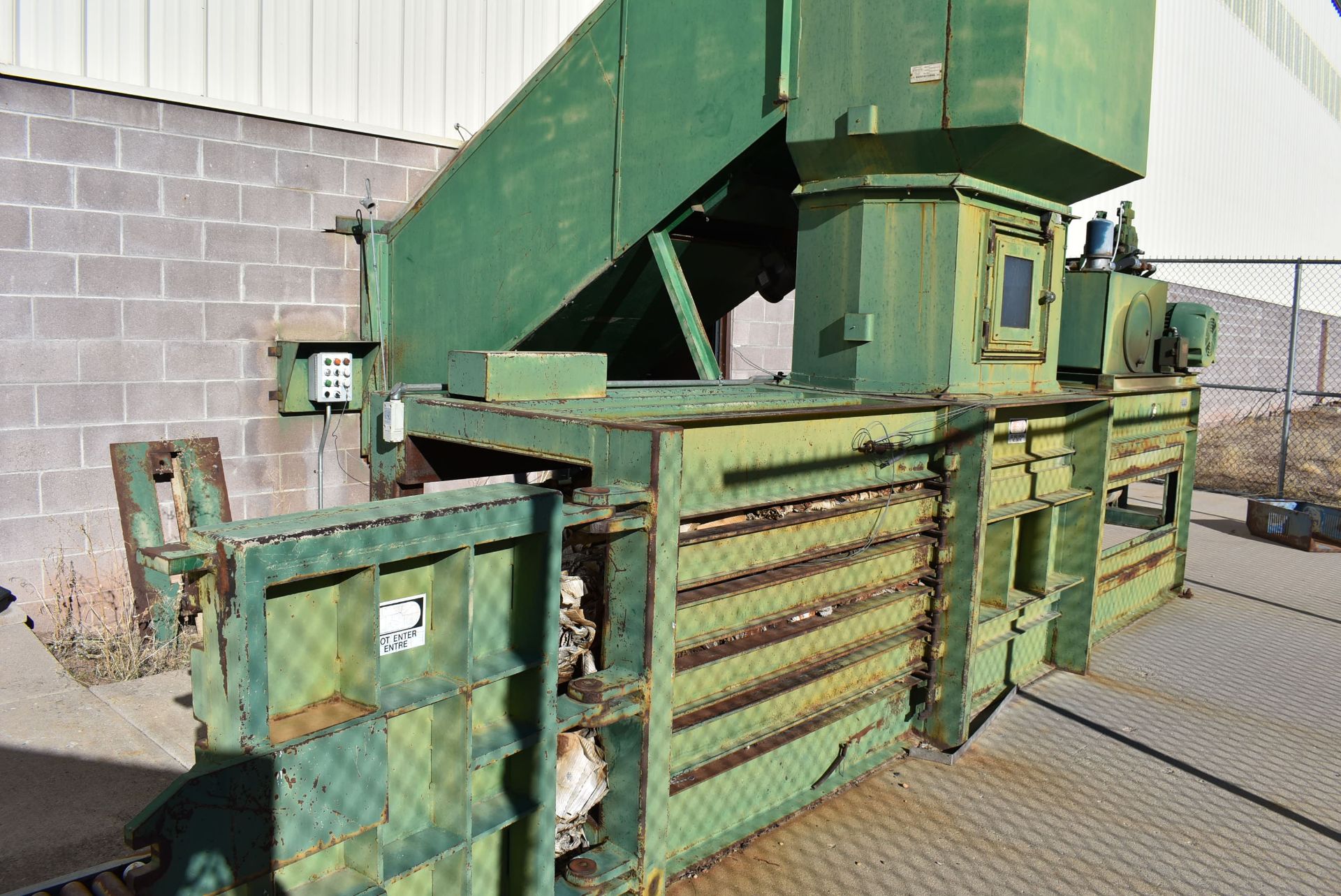 Cram-A-Lot Model HX-60 Hydraulic Horizontal Baler w/Hopper, 25 HP Motor & Controls, SN BH-208 - Image 3 of 5