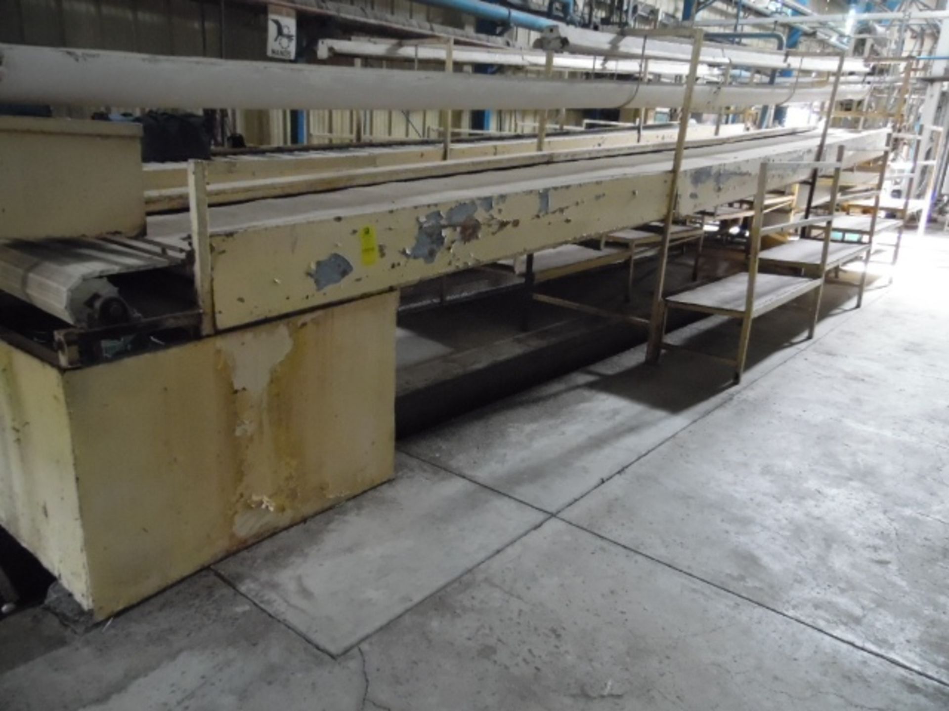 Lot of a conveyor with sanitary chain 10 meters long, 85 wide with a gear motor of approximately 1