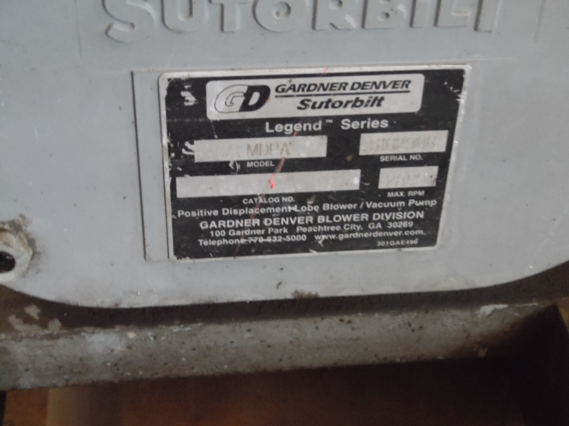 Lot of 01 Garden Denver bubble compressor / Sutorbilt of 20 hp. (Lote de 01 compresor de burbuja - Image 3 of 3