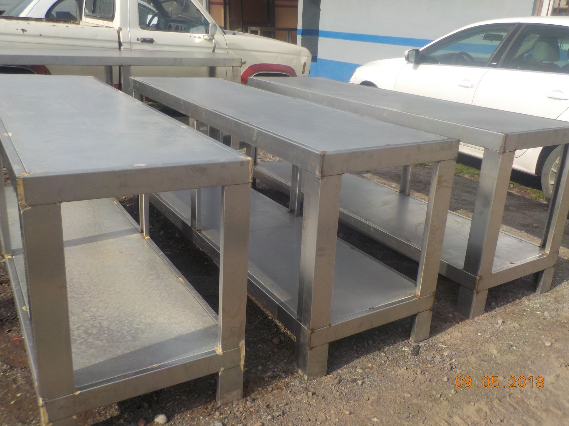 Lot of 3 stainless steel tables