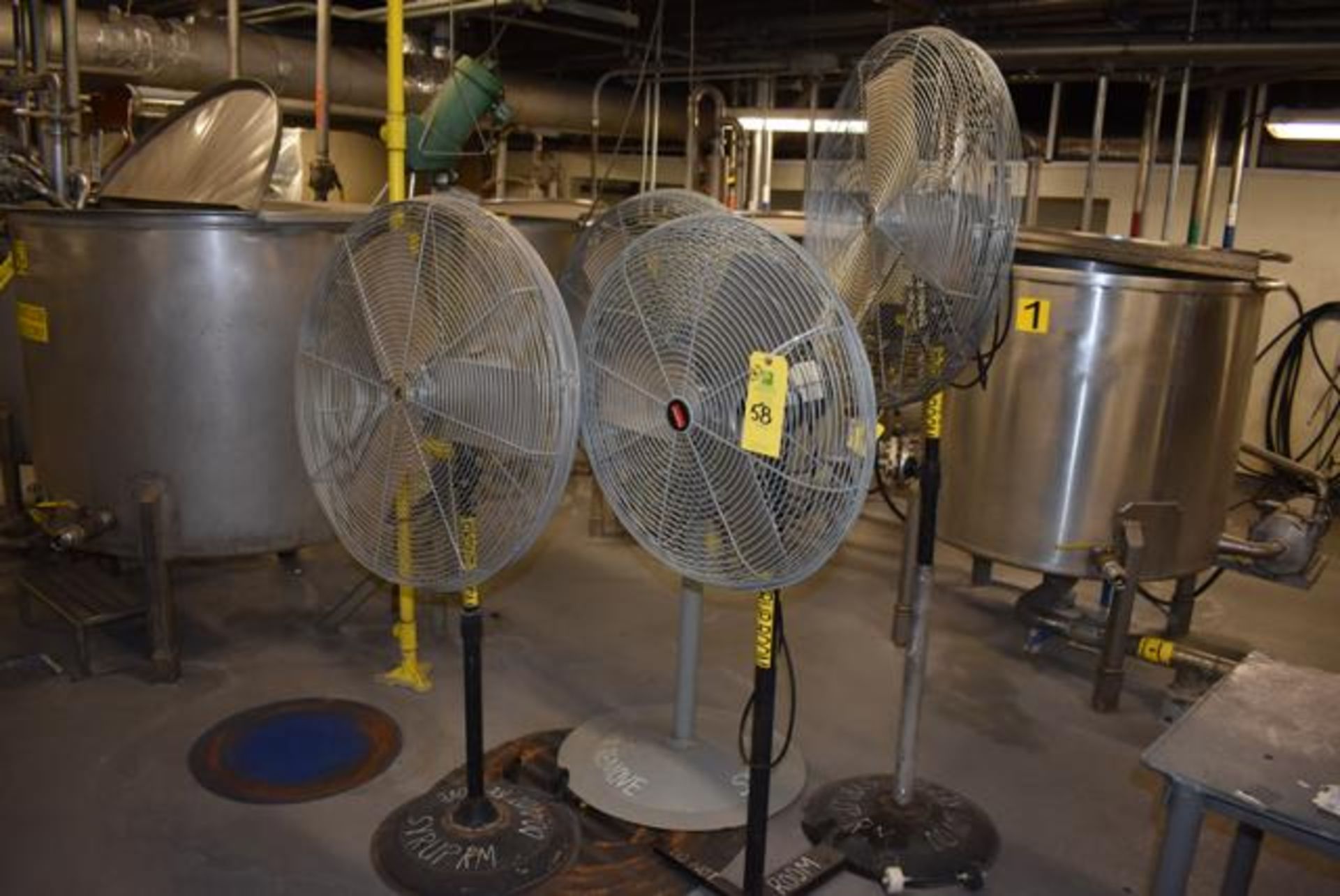 (4) Pedestal Fans/TPI and Dayton - Assorted, RIGGING FEE $25