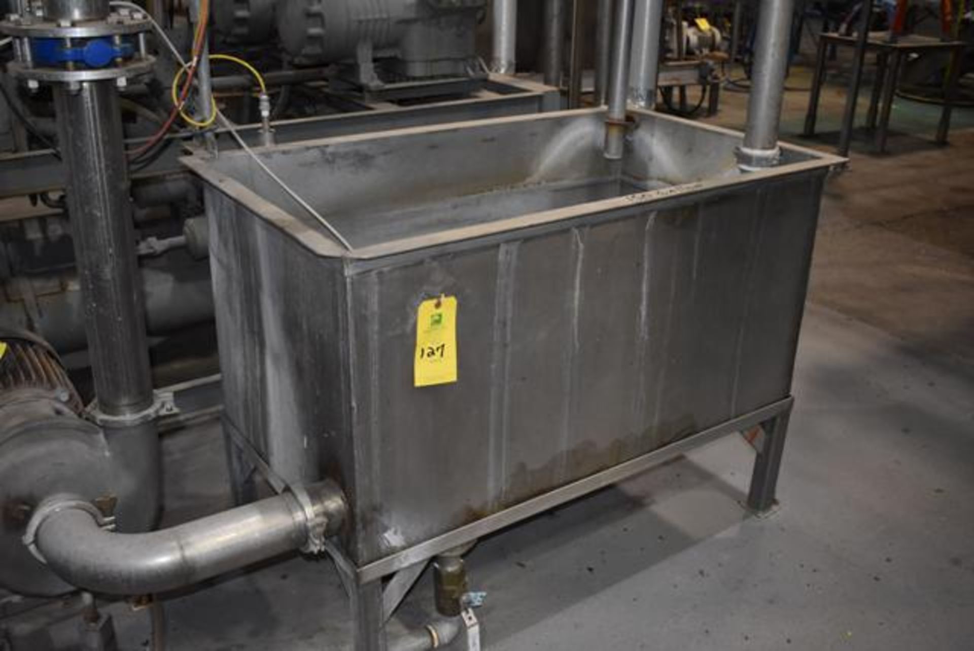 Stainless Steel Tank, Rated 150 Gal., 48" x 26" x 24", RIGGING FEE: $100