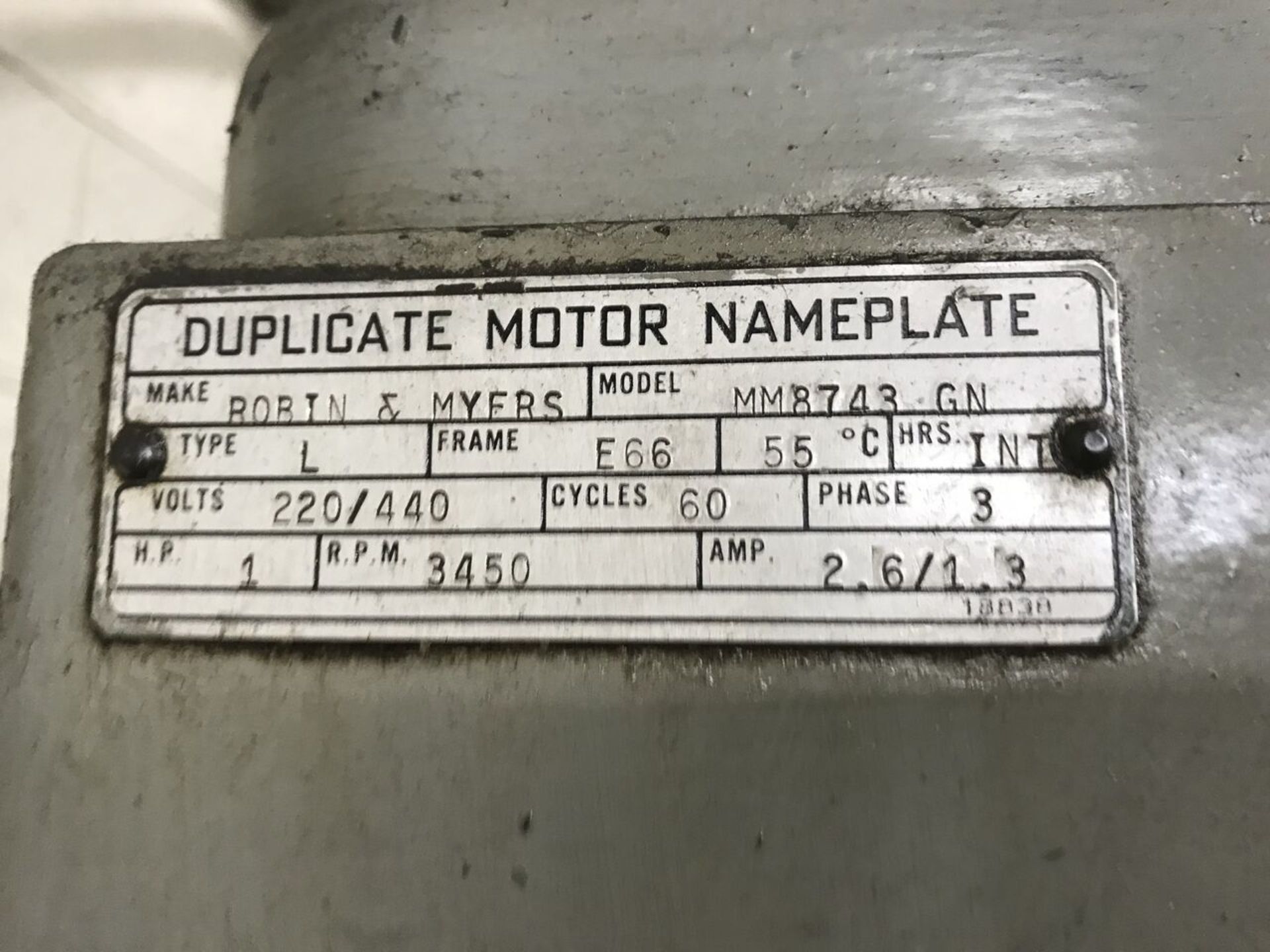 Carlton (Robin & Meyers) Model # = MMb743-GN Volts = 220/440 - Image 5 of 5